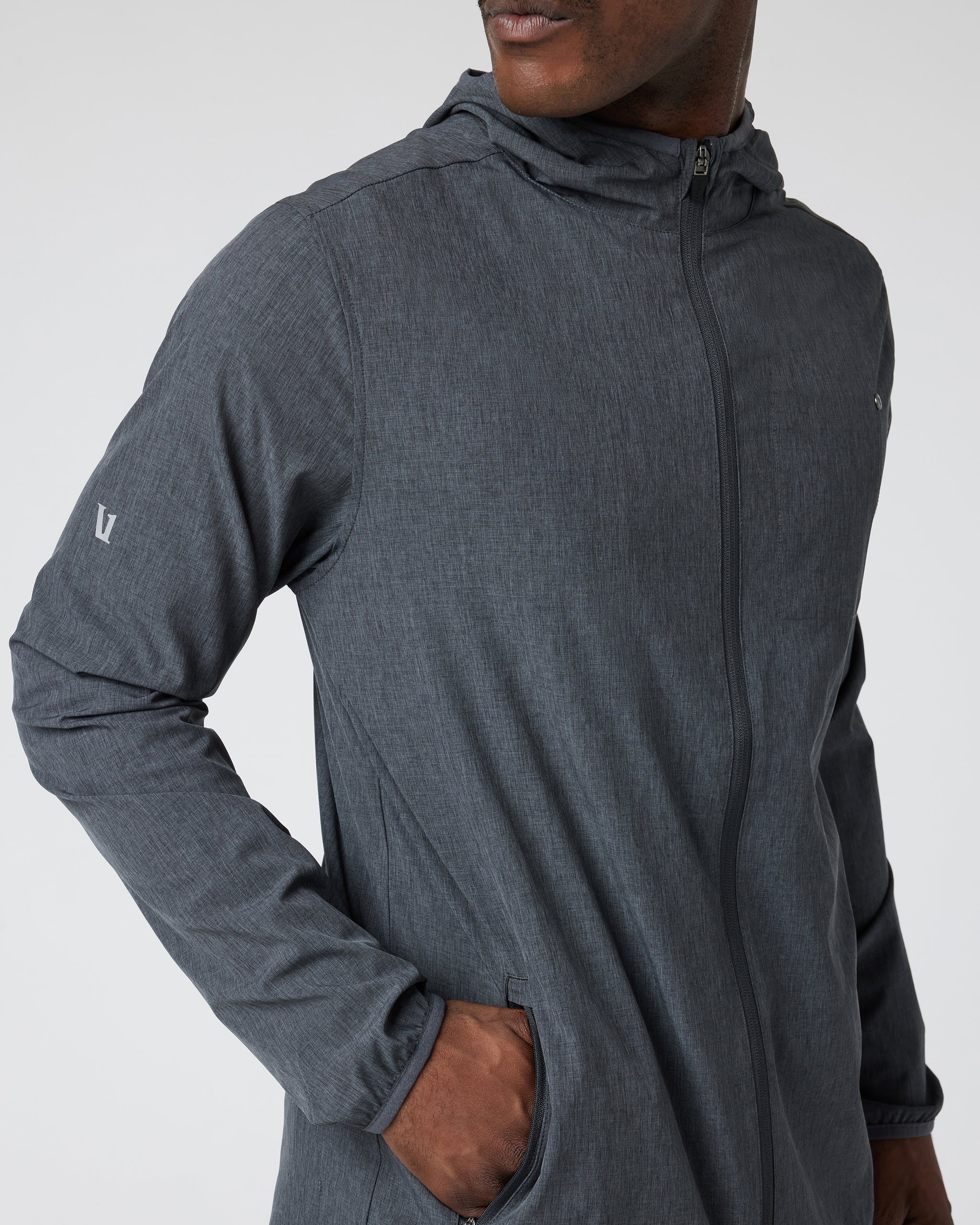 Outdoor Trainer Shell | Dark Pewter Linen Texture