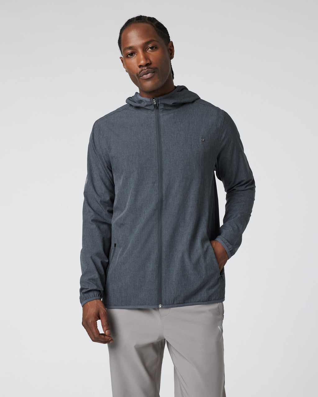 Outdoor Trainer Shell | Dark Pewter Linen Texture
