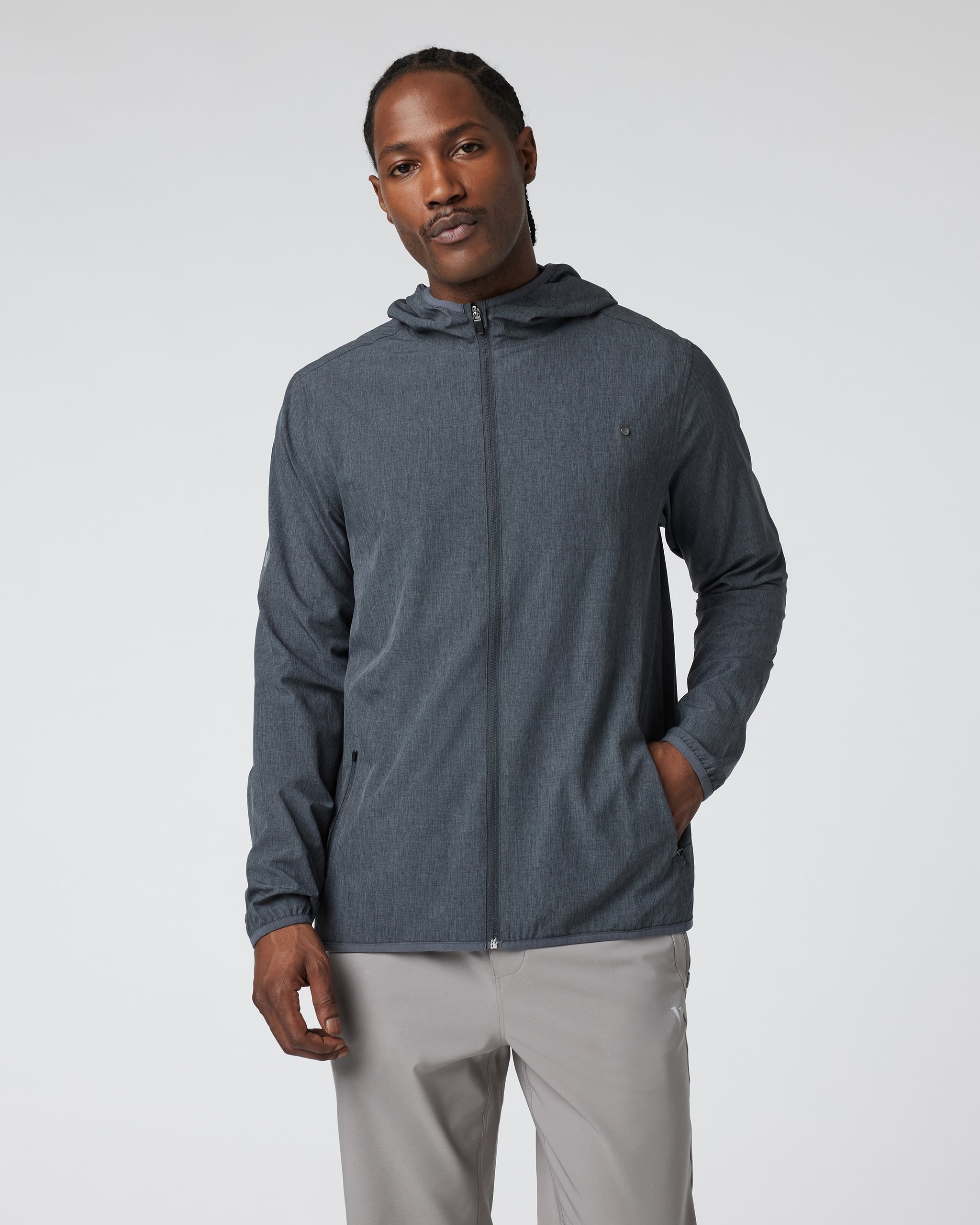 Outdoor Trainer Shell | Dark Pewter Linen Texture