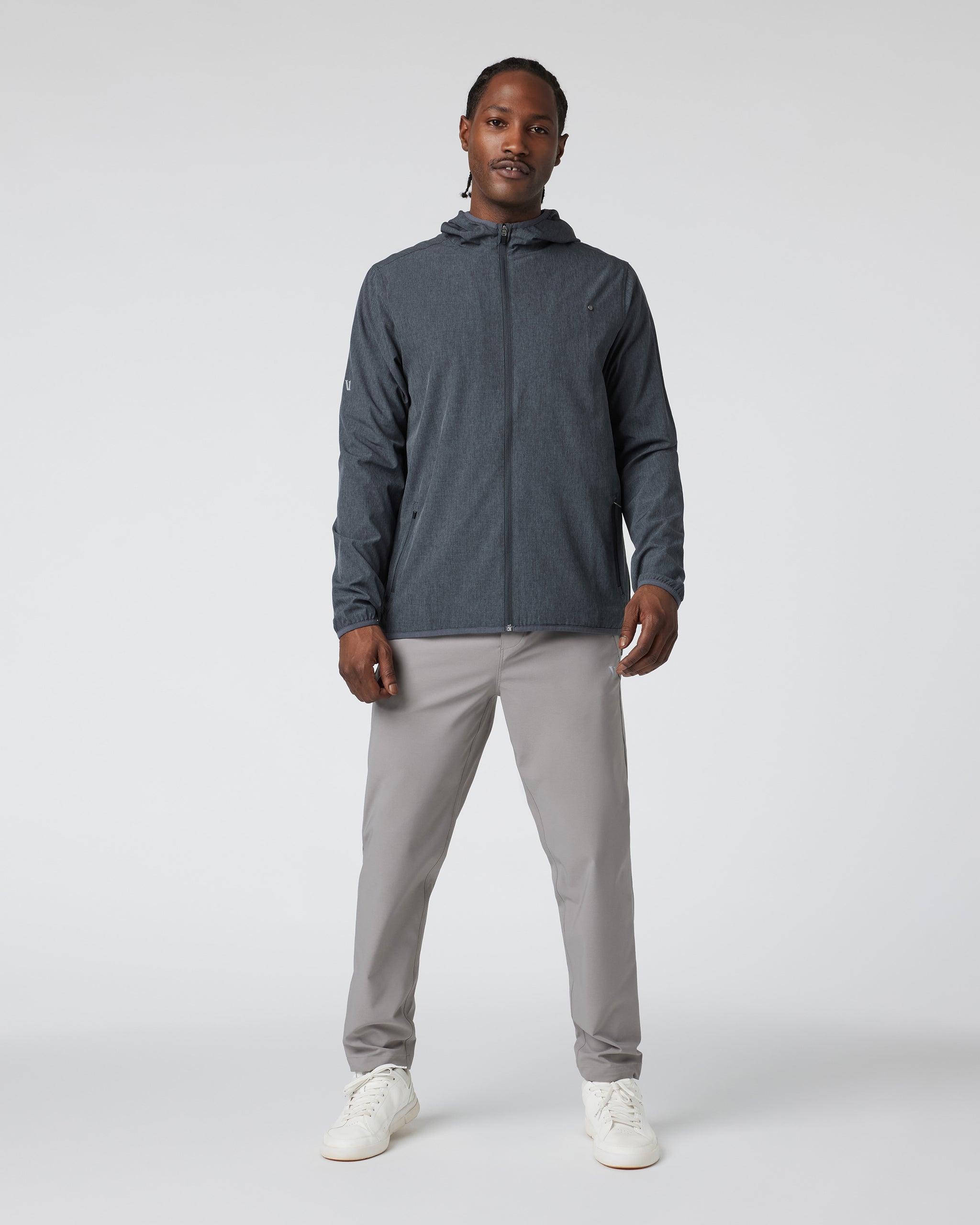 Outdoor Trainer Shell | Dark Pewter Linen Texture