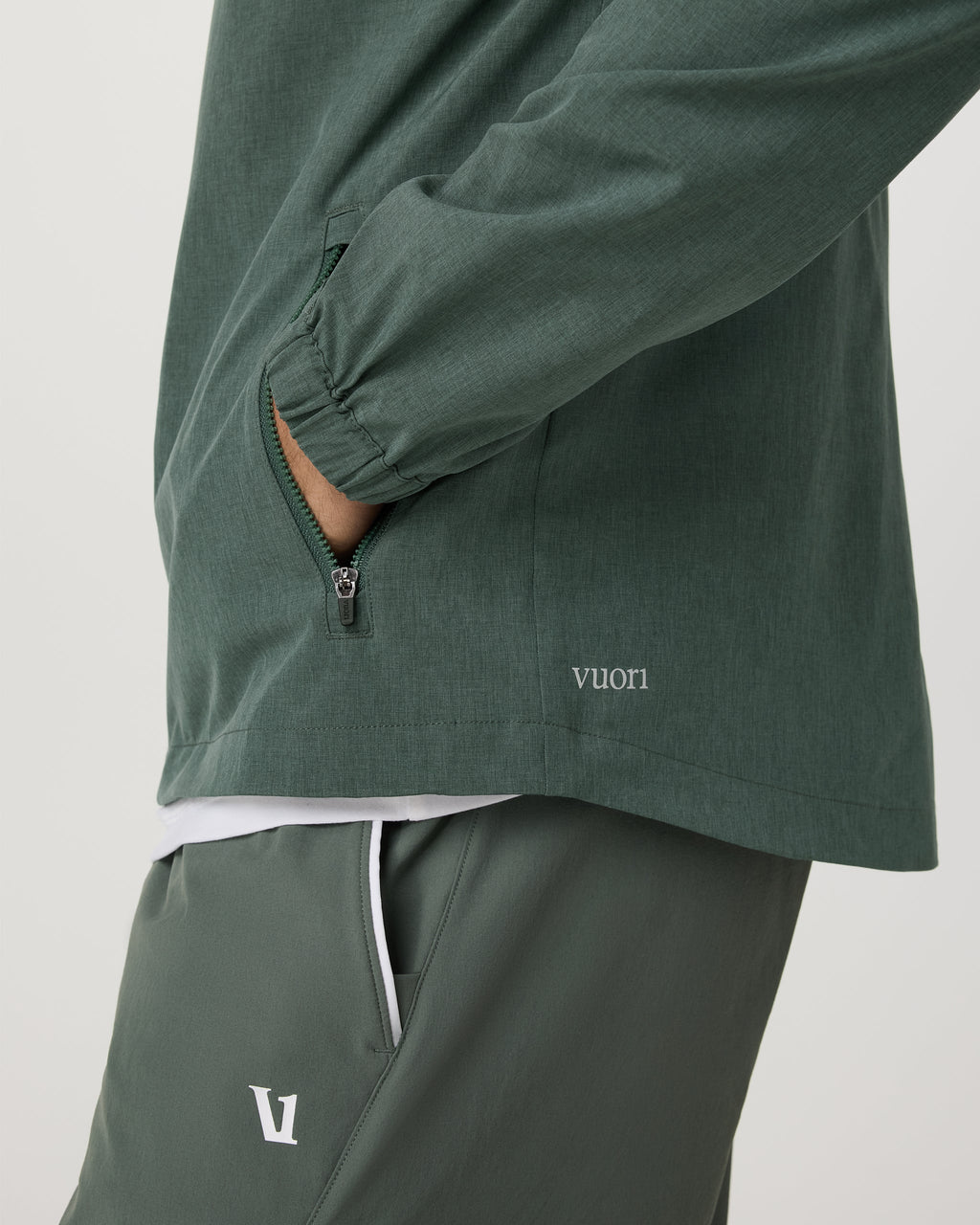 Venture Track Jacket | Agate Green Linen Texture