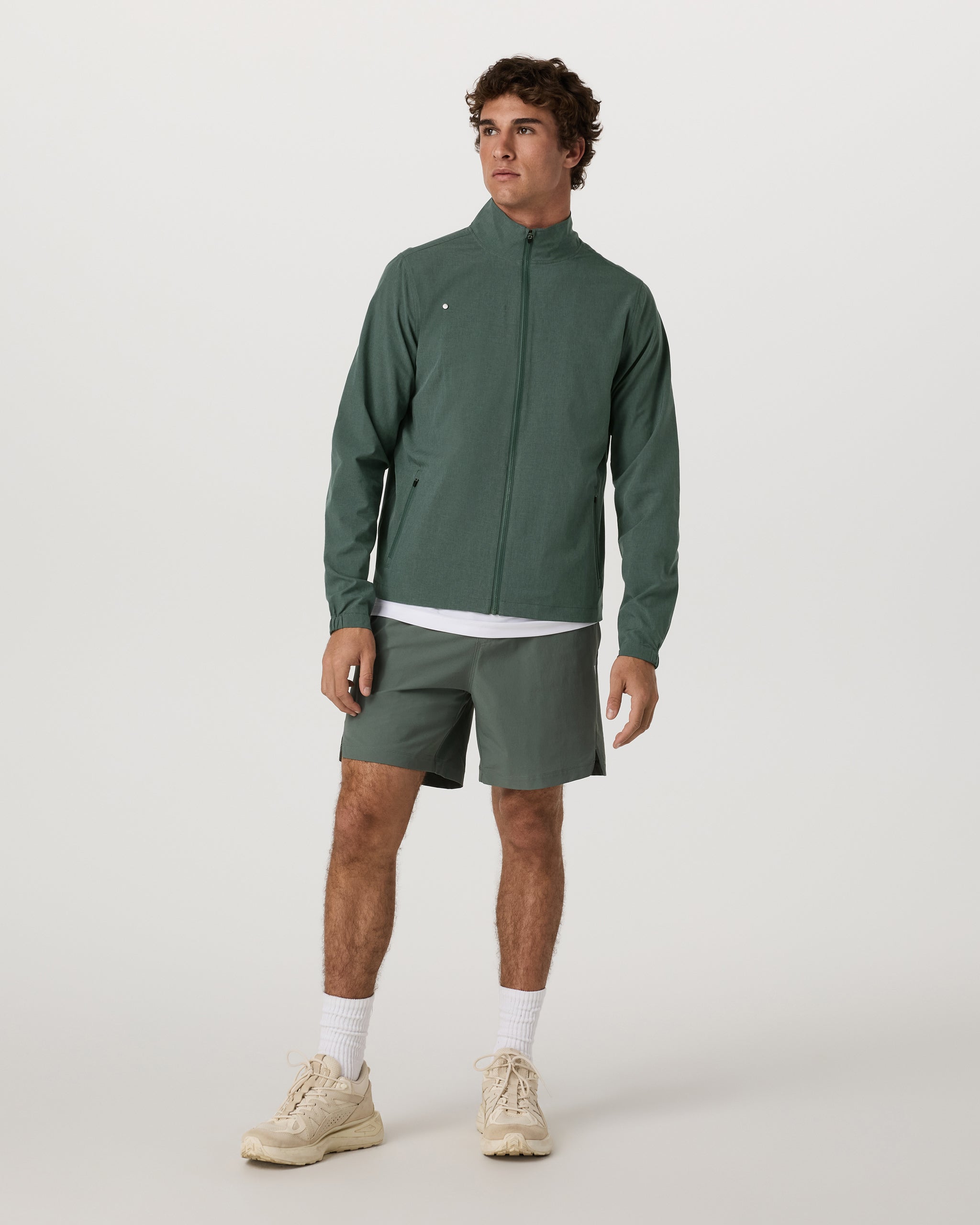 Venture Track Jacket | Agate Green Linen Texture