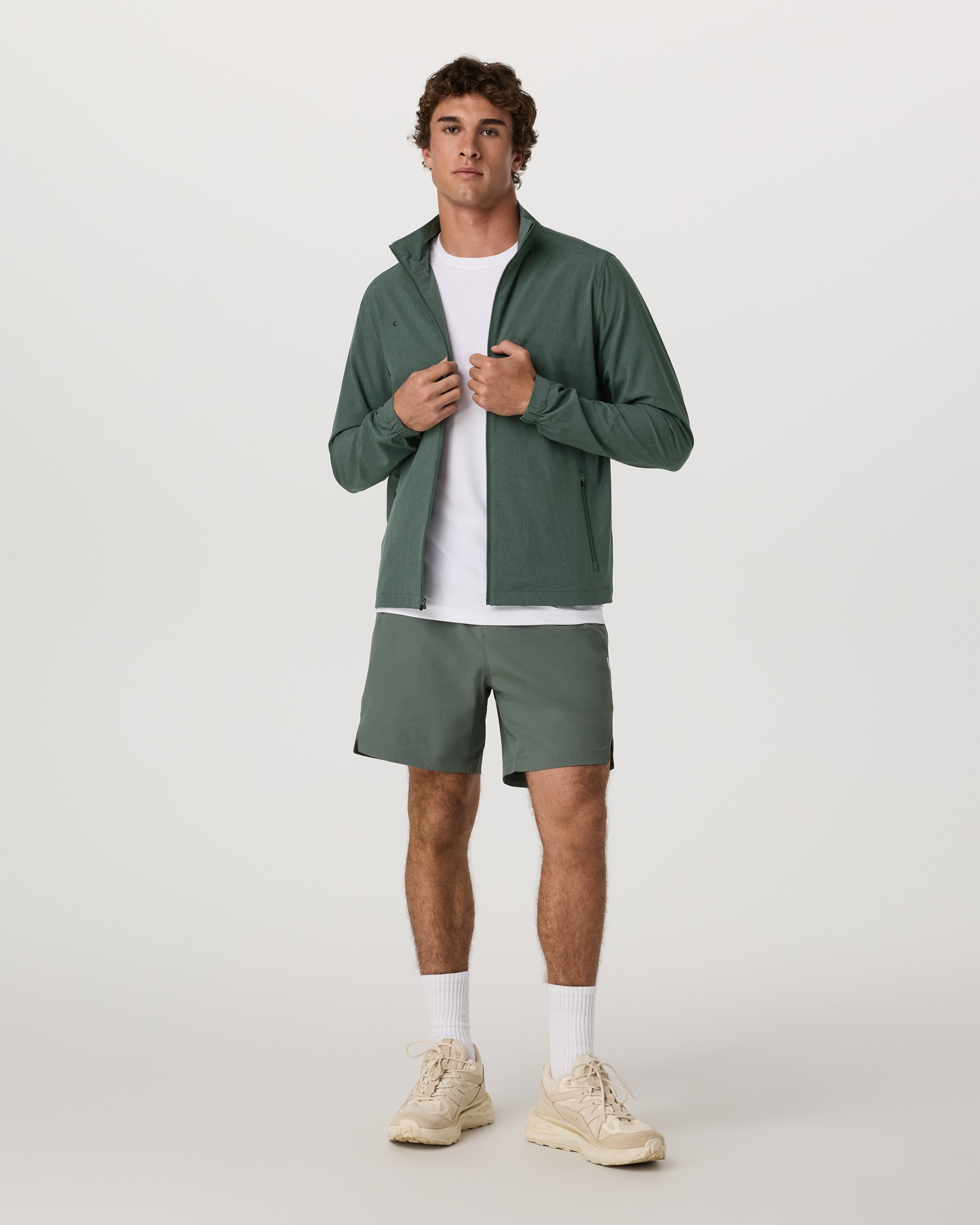 Venture Track Jacket | Agate Green Linen Texture