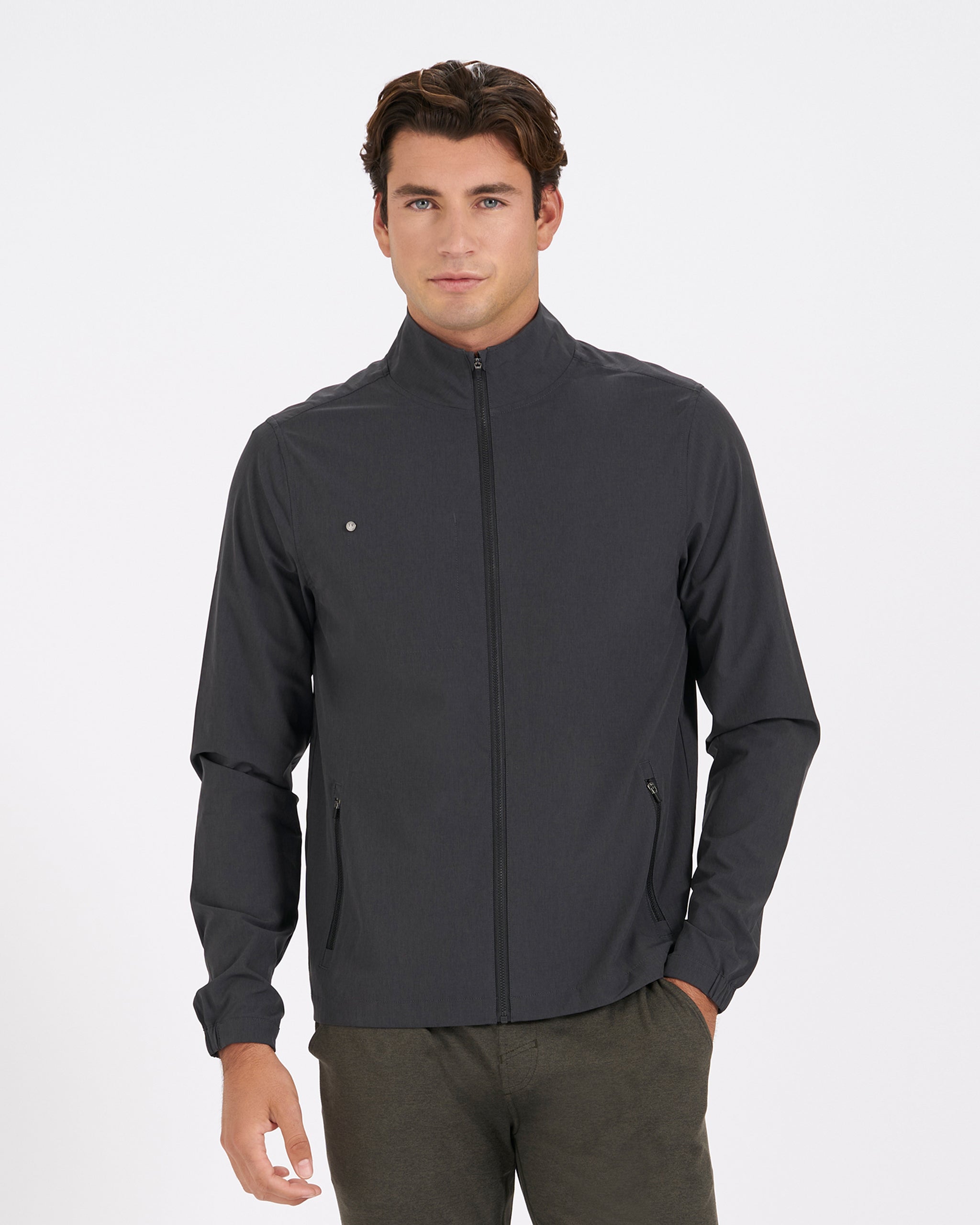 Venture Track Jacket | Black Linen Texture