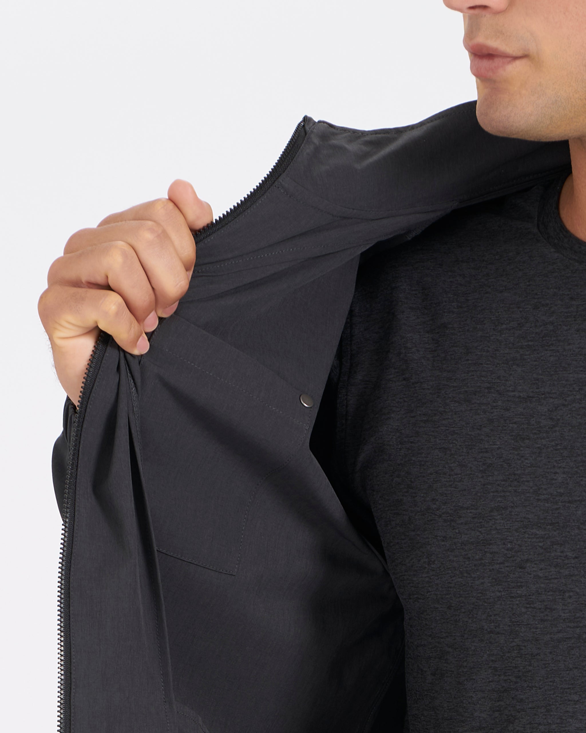 Venture Track Jacket | Black Linen Texture