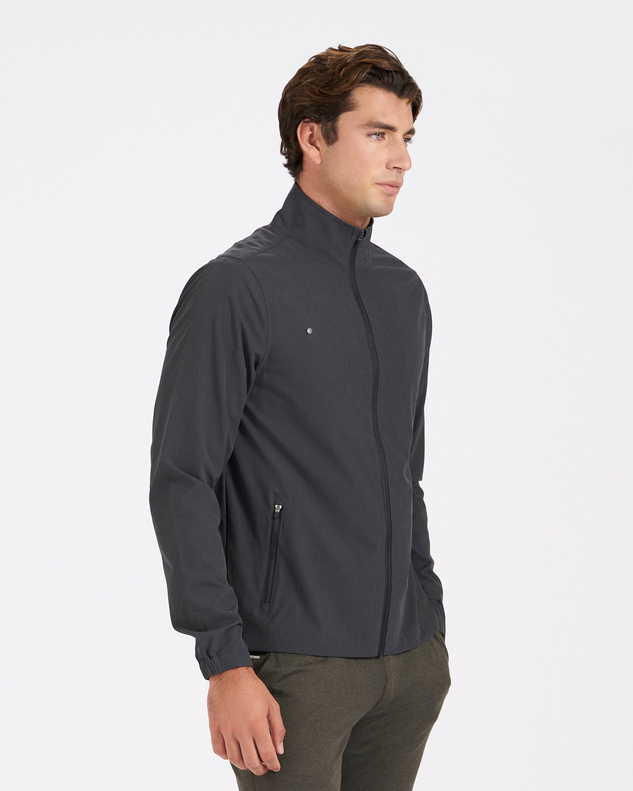 Venture Track Jacket | Black Linen Texture
