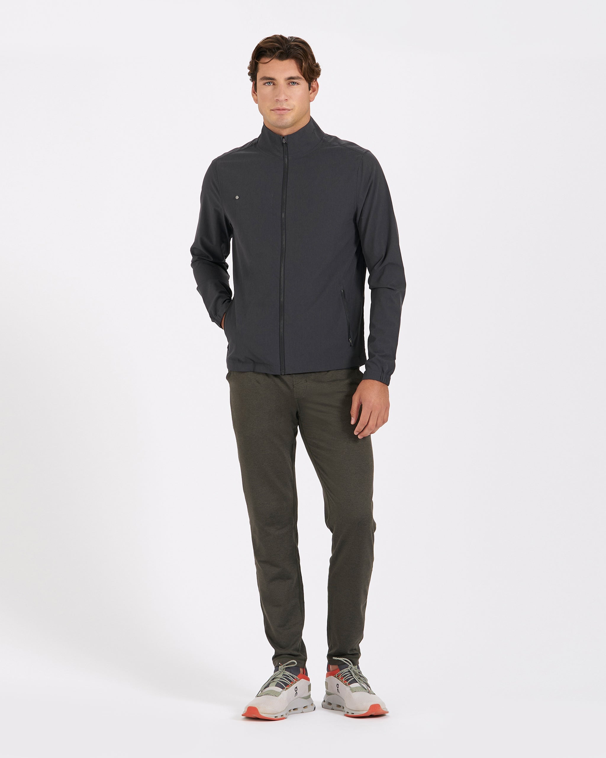 Venture Track Jacket | Black Linen Texture