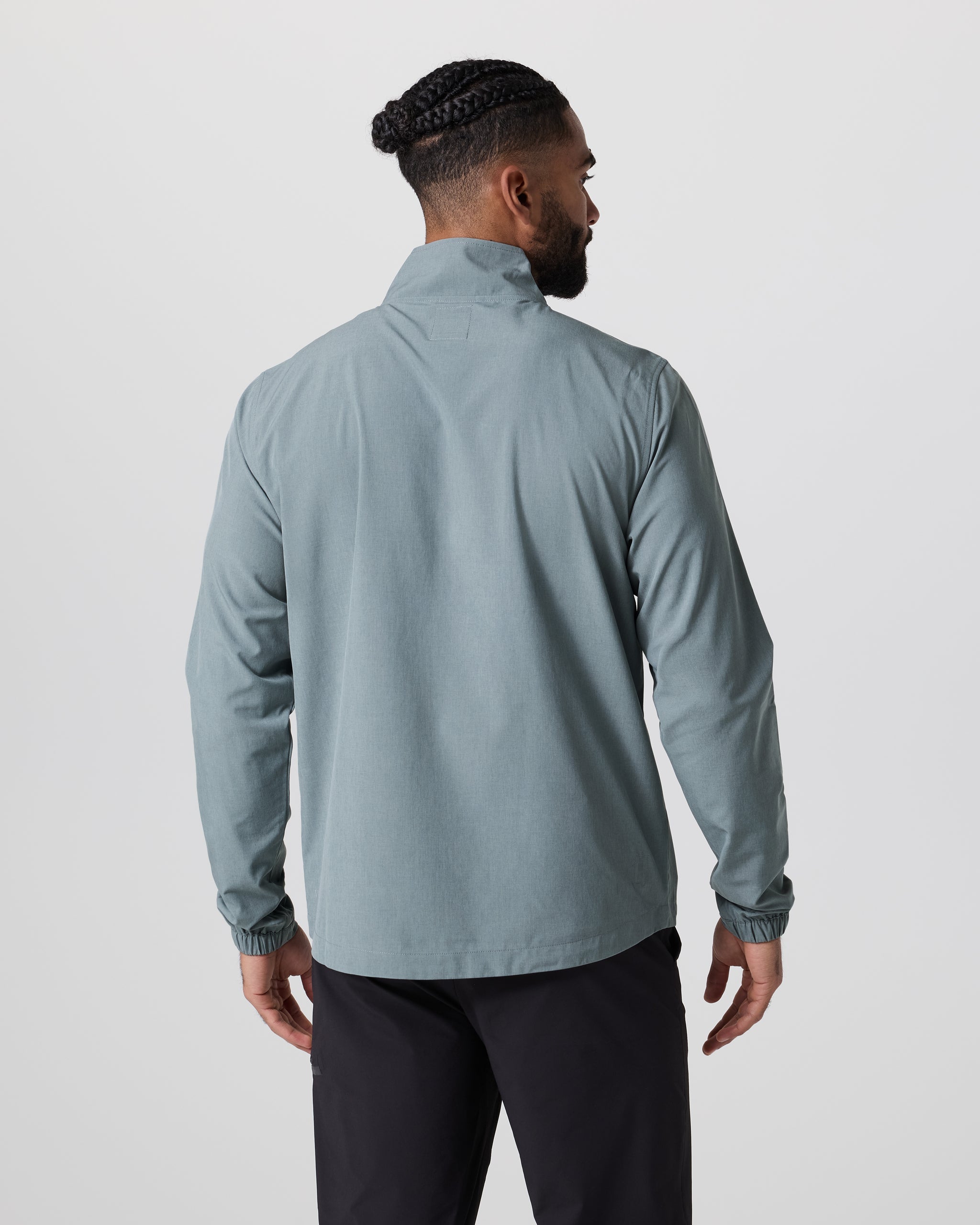 Venture Track Jacket | Dusty Blue Linen Texture