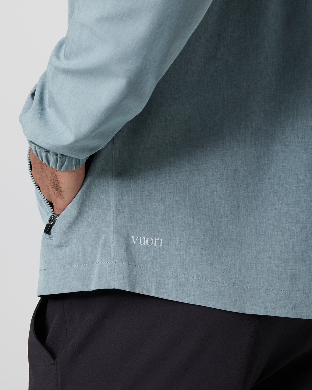 Venture Track Jacket | Dusty Blue Linen Texture