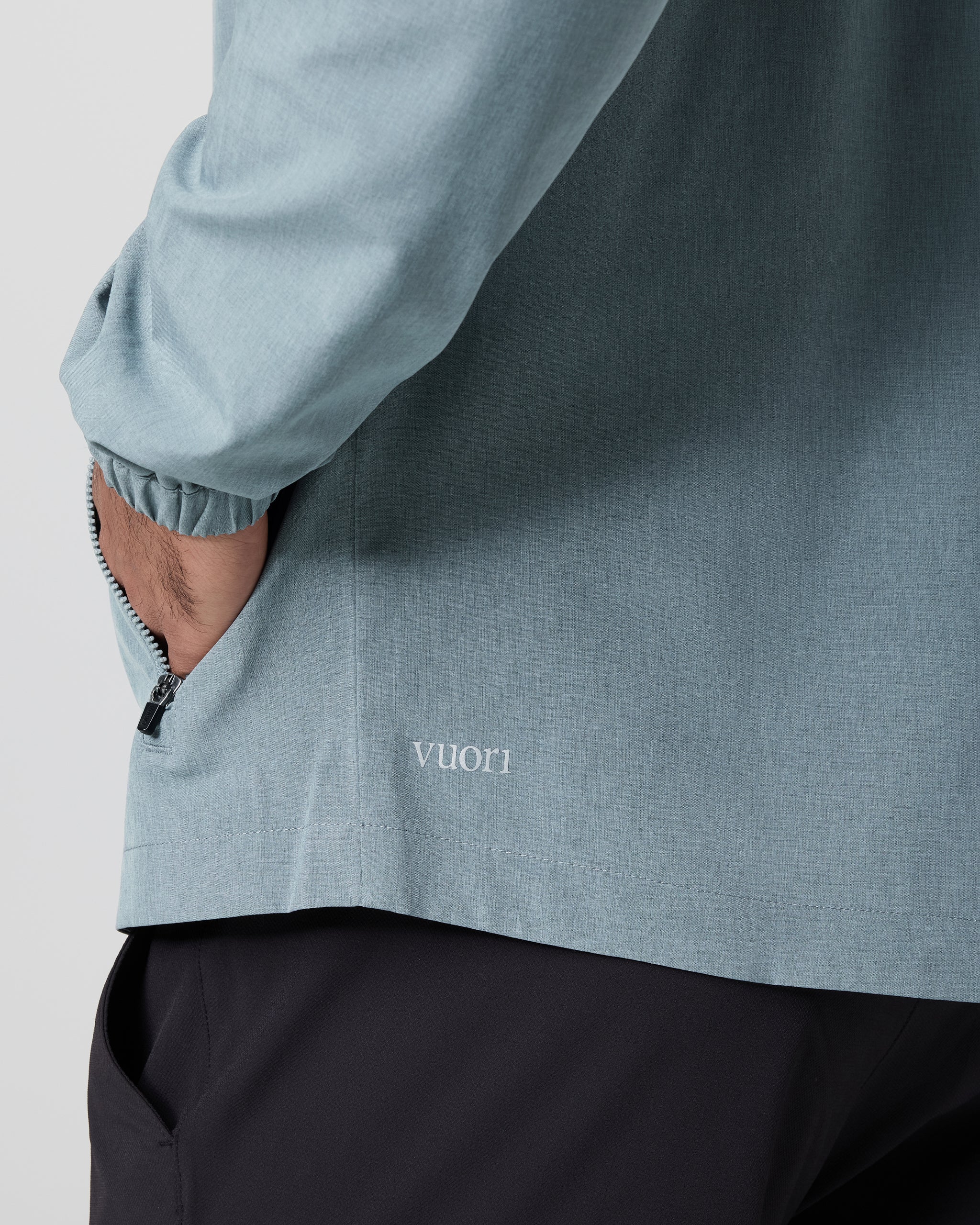 Venture Track Jacket | Dusty Blue Linen Texture