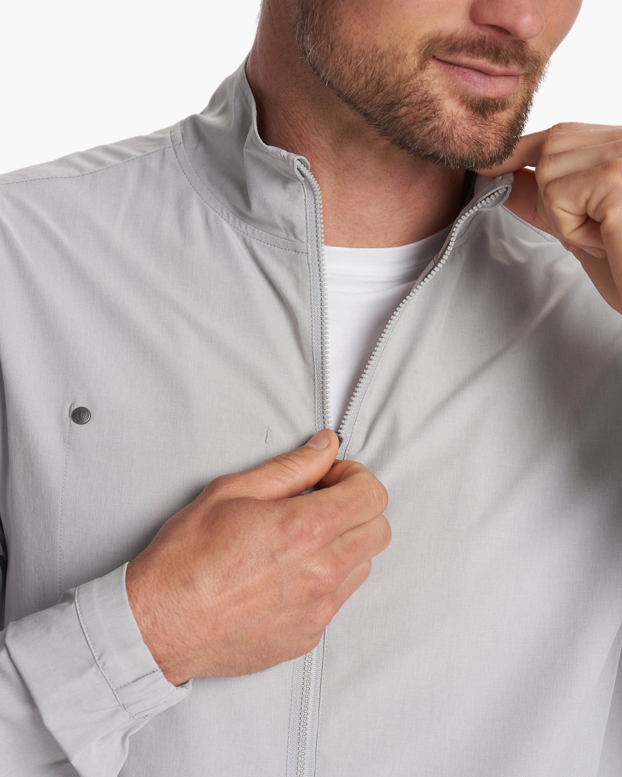 Venture Track Jacket | Platinum Linen Texture