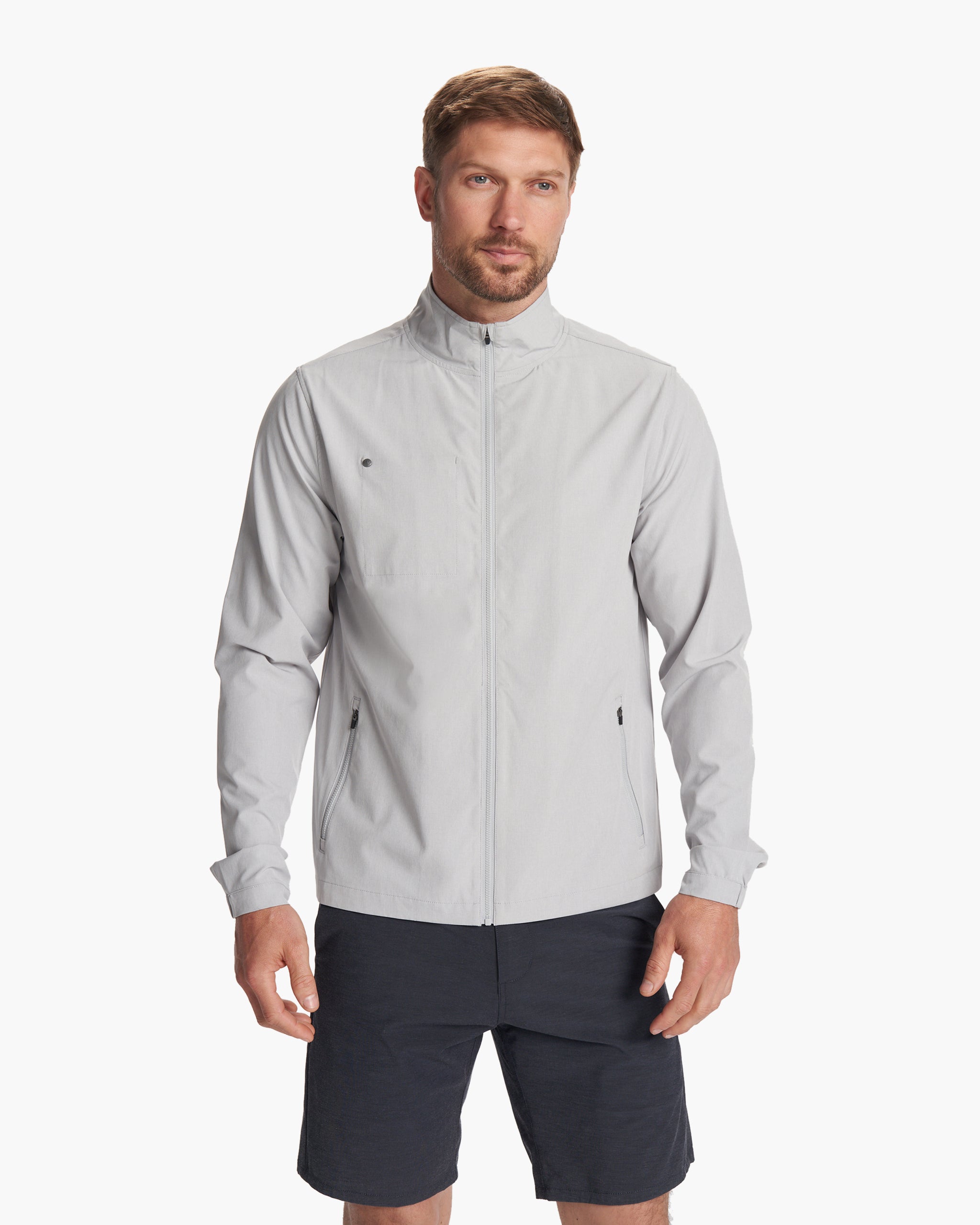 Venture Track Jacket | Platinum Linen Texture