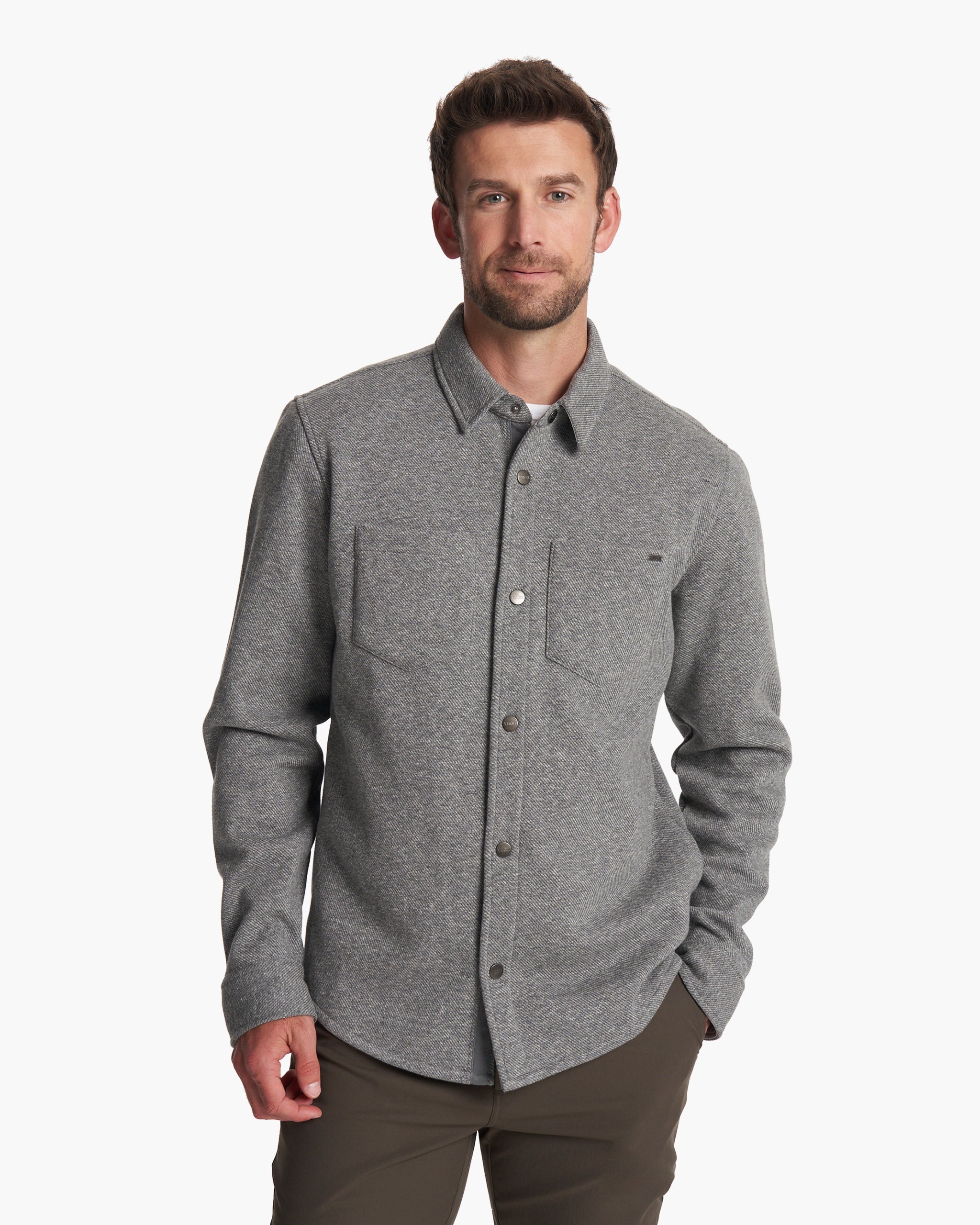 Del Mar Fleece Shirt Jacket | Heather Grey