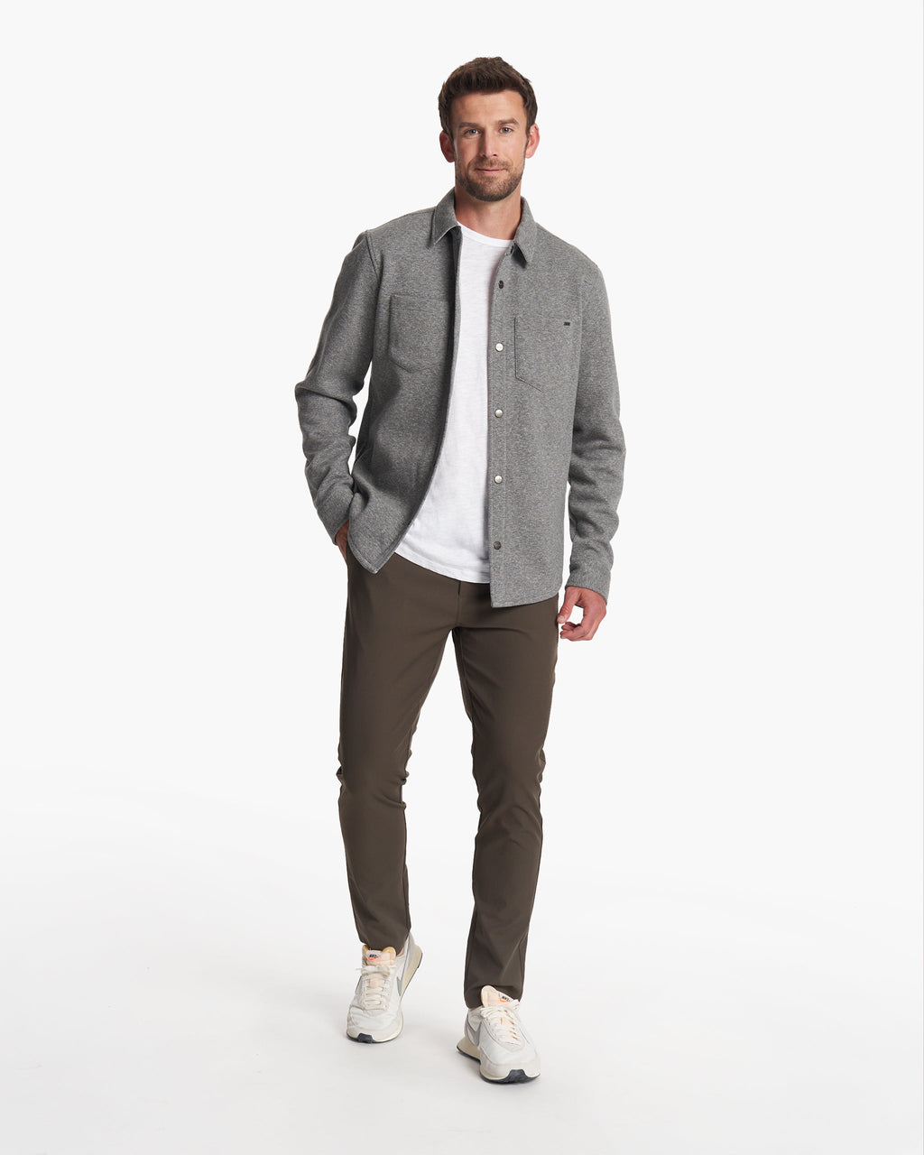 Del Mar Fleece Shirt Jacket | Heather Grey