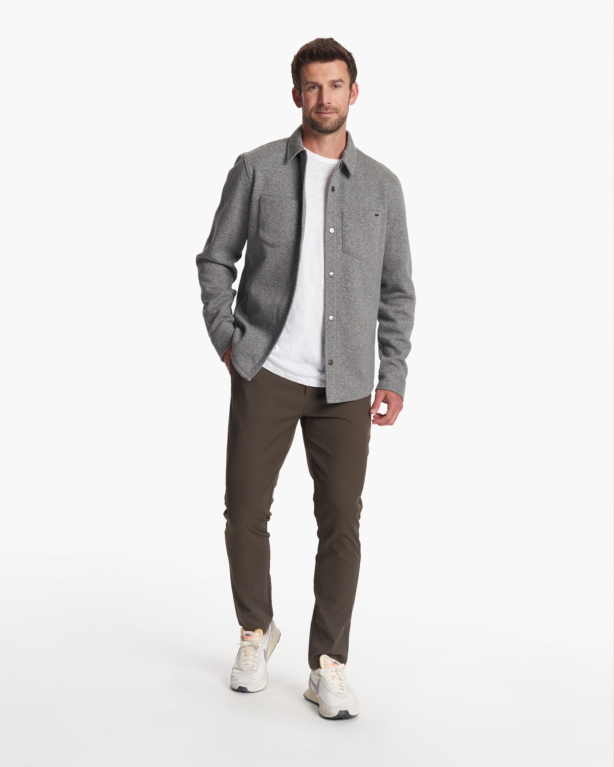 Del Mar Fleece Shirt Jacket | Heather Grey