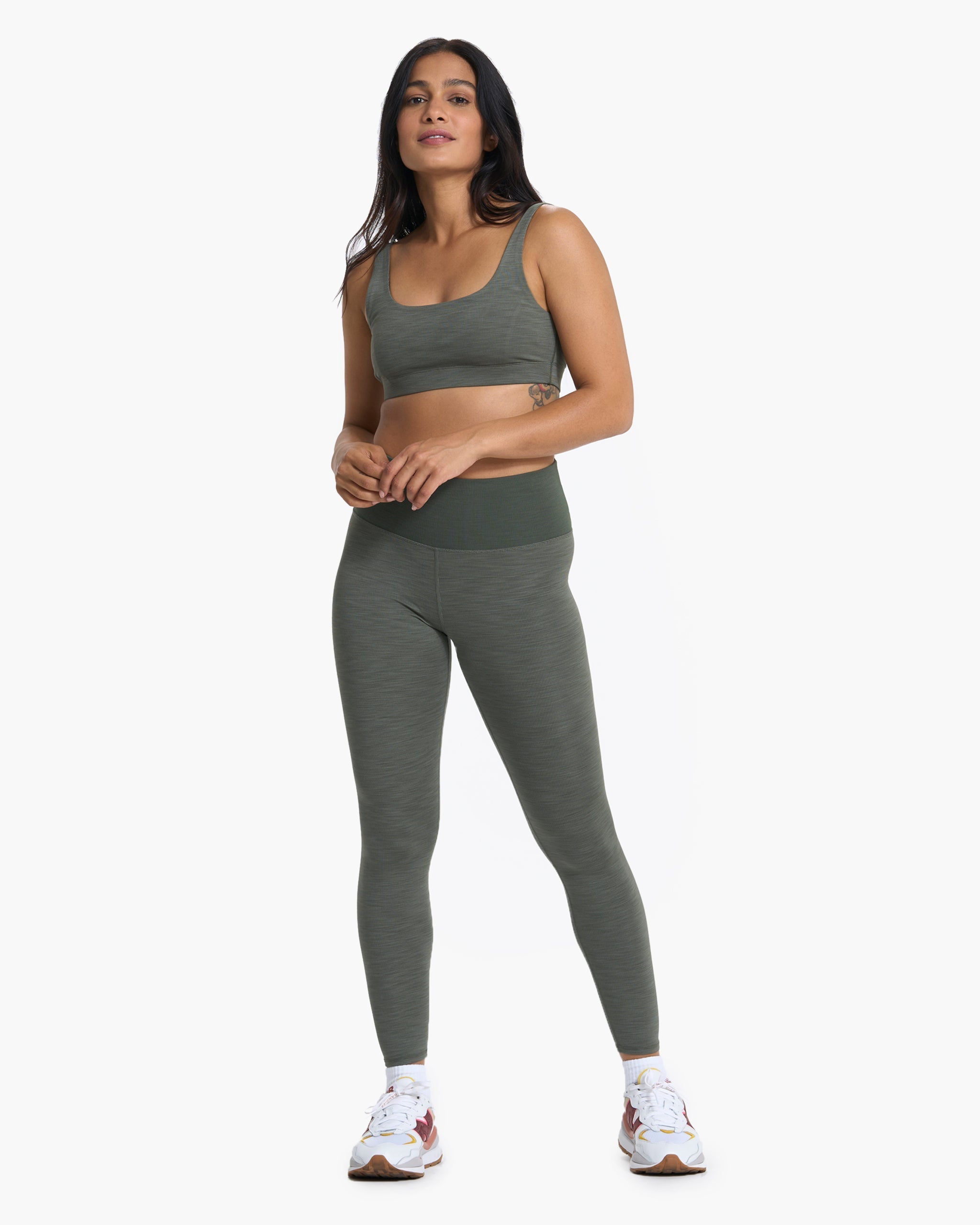 Lux Rib Daily Bra | Dusty Pine Heather