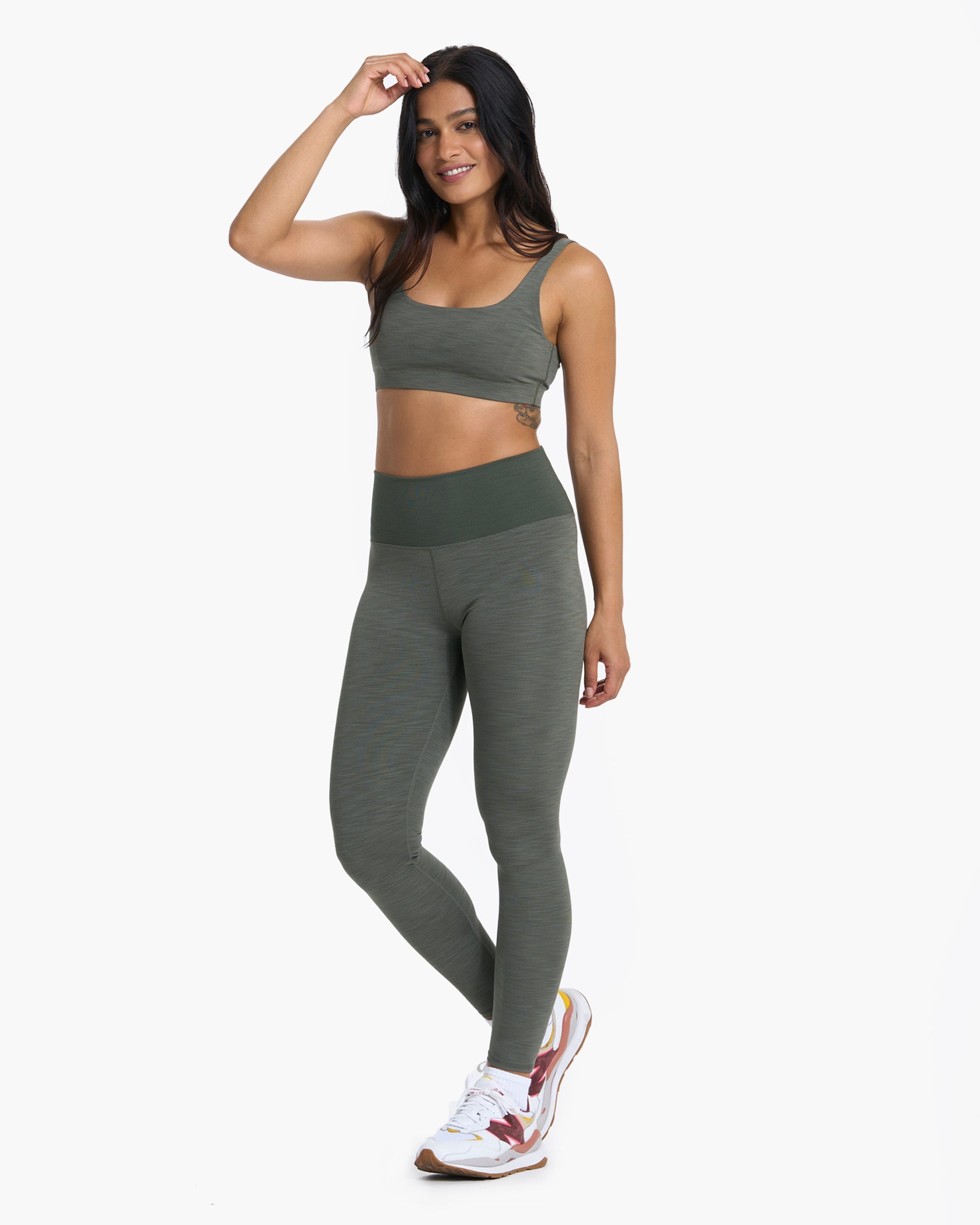Lux Rib Daily Bra | Dusty Pine Heather