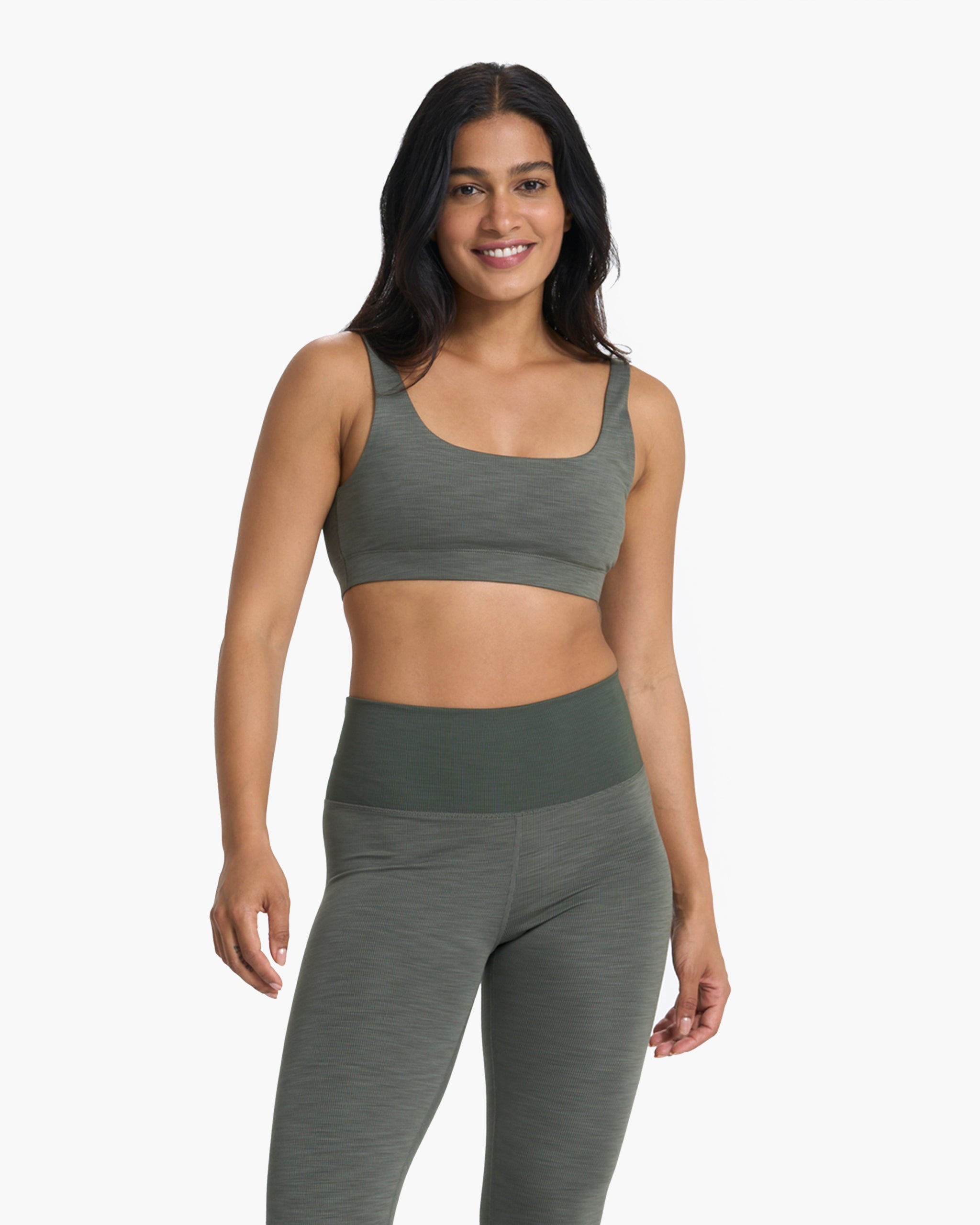 Lux Rib Daily Bra | Dusty Pine Heather