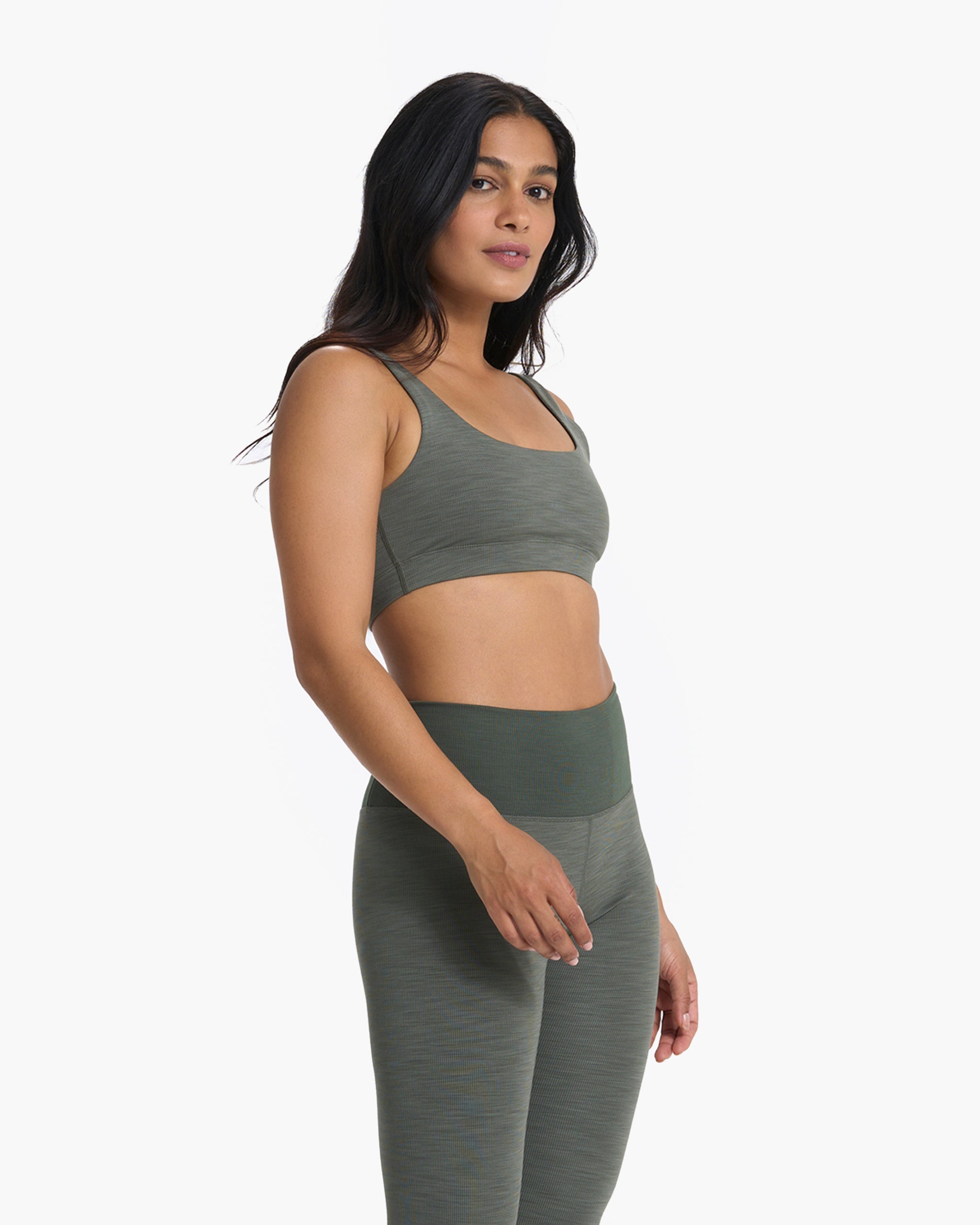 Lux Rib Daily Bra | Dusty Pine Heather