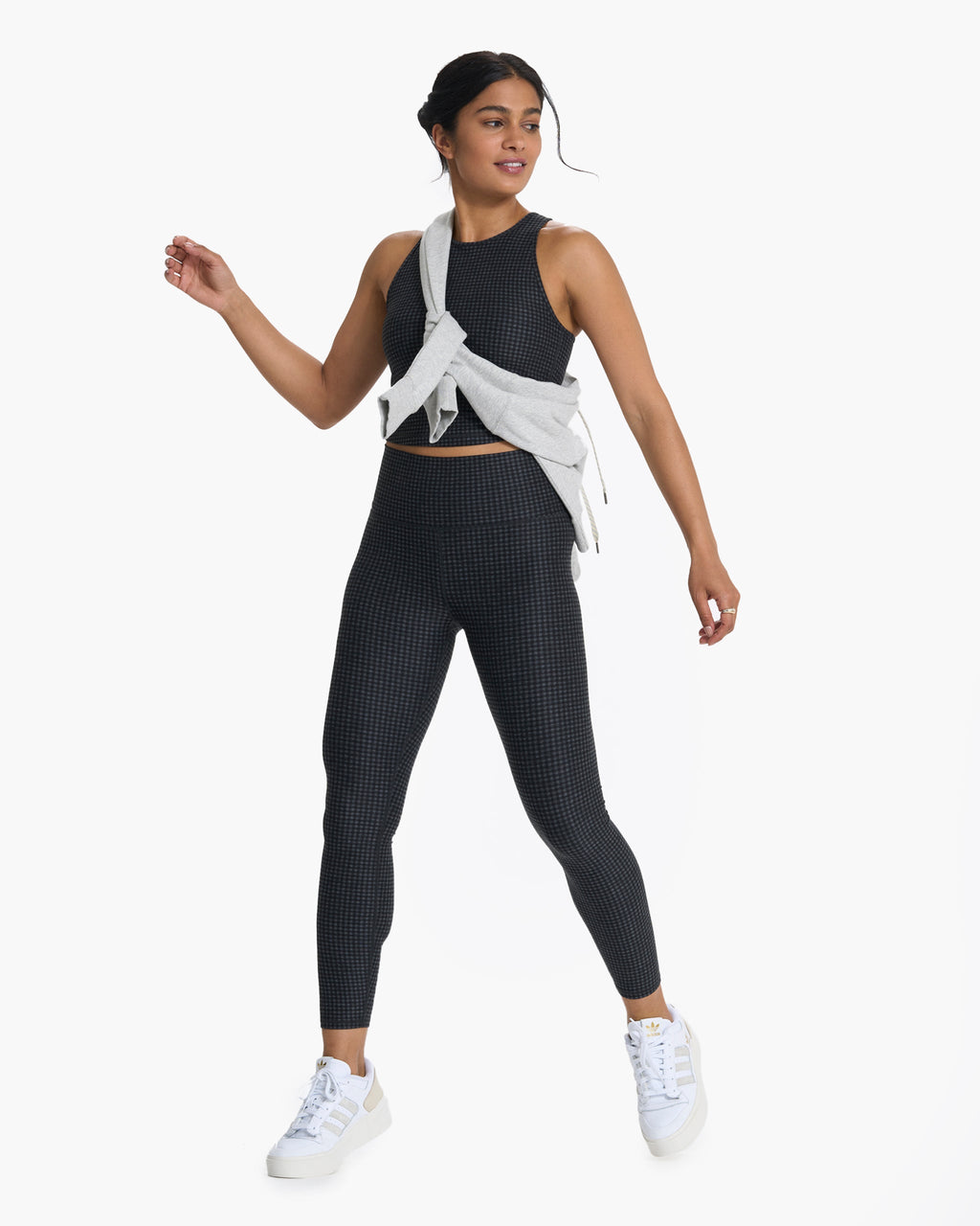 Elevation Plyo Tank | Charcoal Heather Gingham