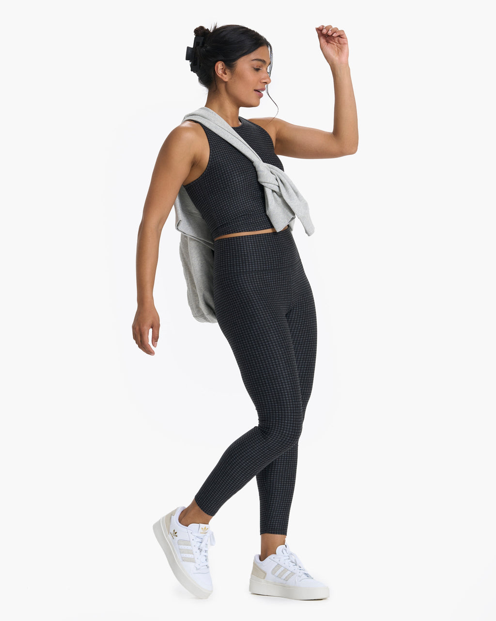 Elevation Plyo Tank | Charcoal Heather Gingham