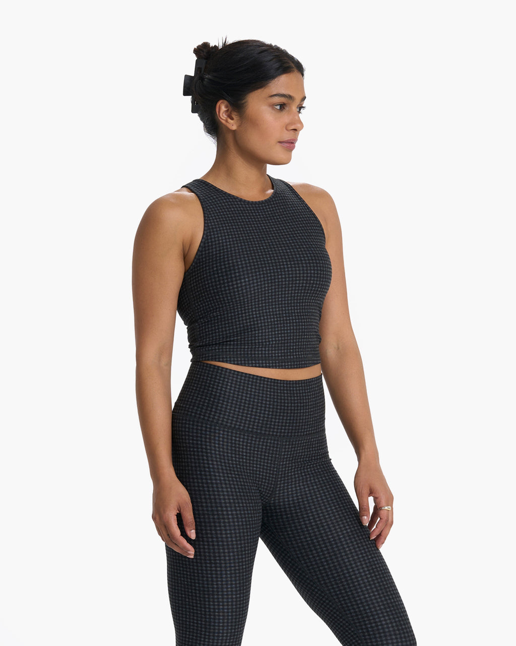 Elevation Plyo Tank | Charcoal Heather Gingham