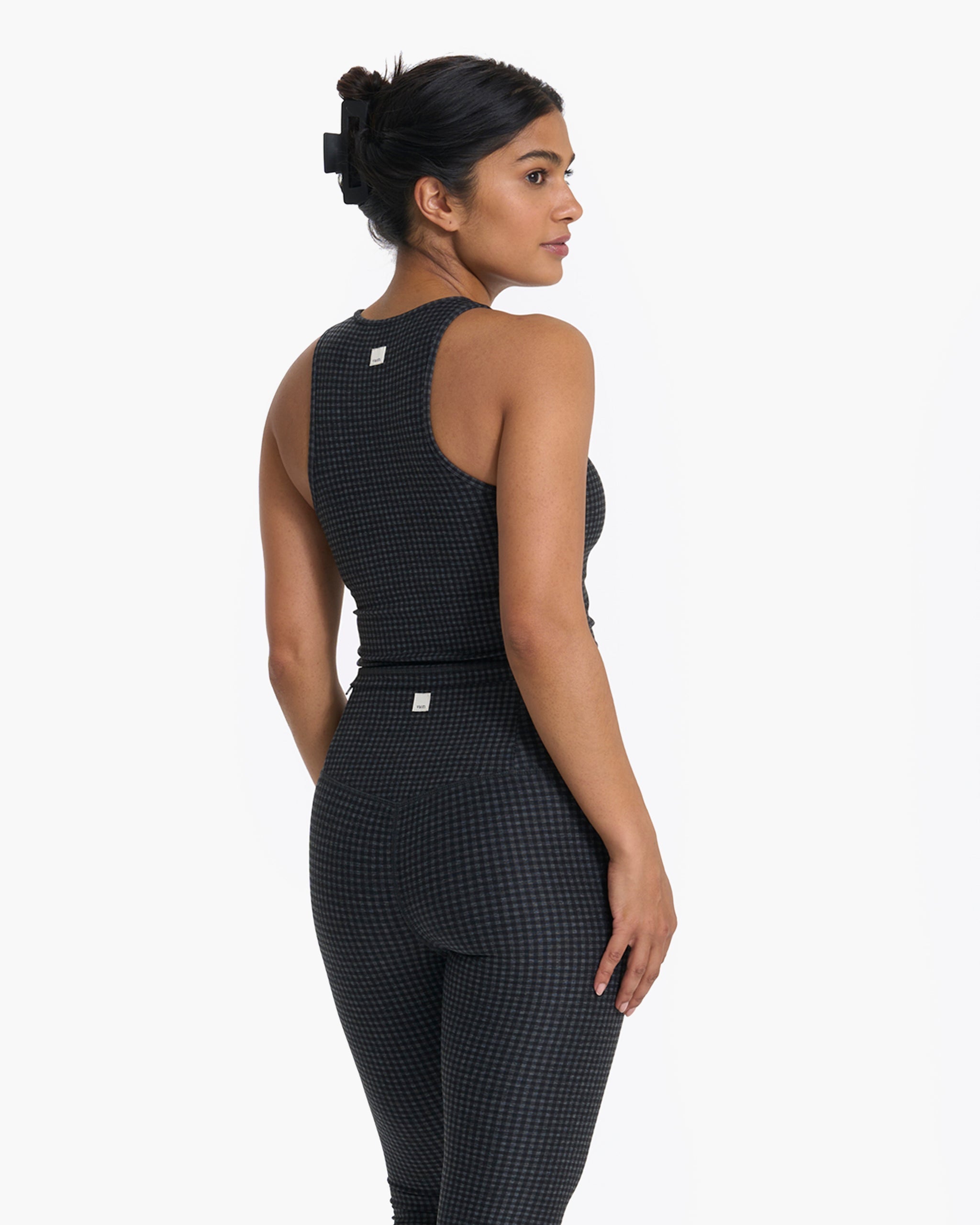 Elevation Plyo Tank | Charcoal Heather Gingham