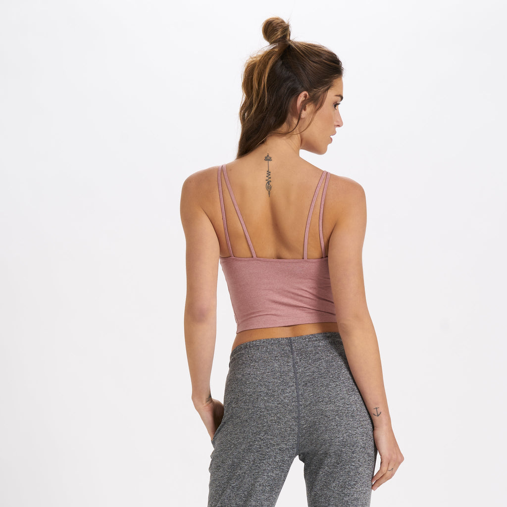 Halo Performance Crop | Burnt Clay Heather