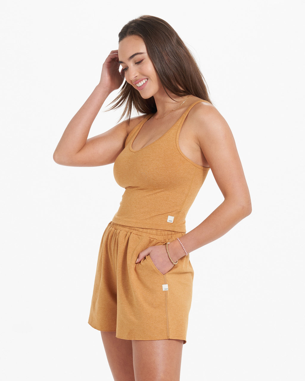 Halo Performance Crop | Flax Heather