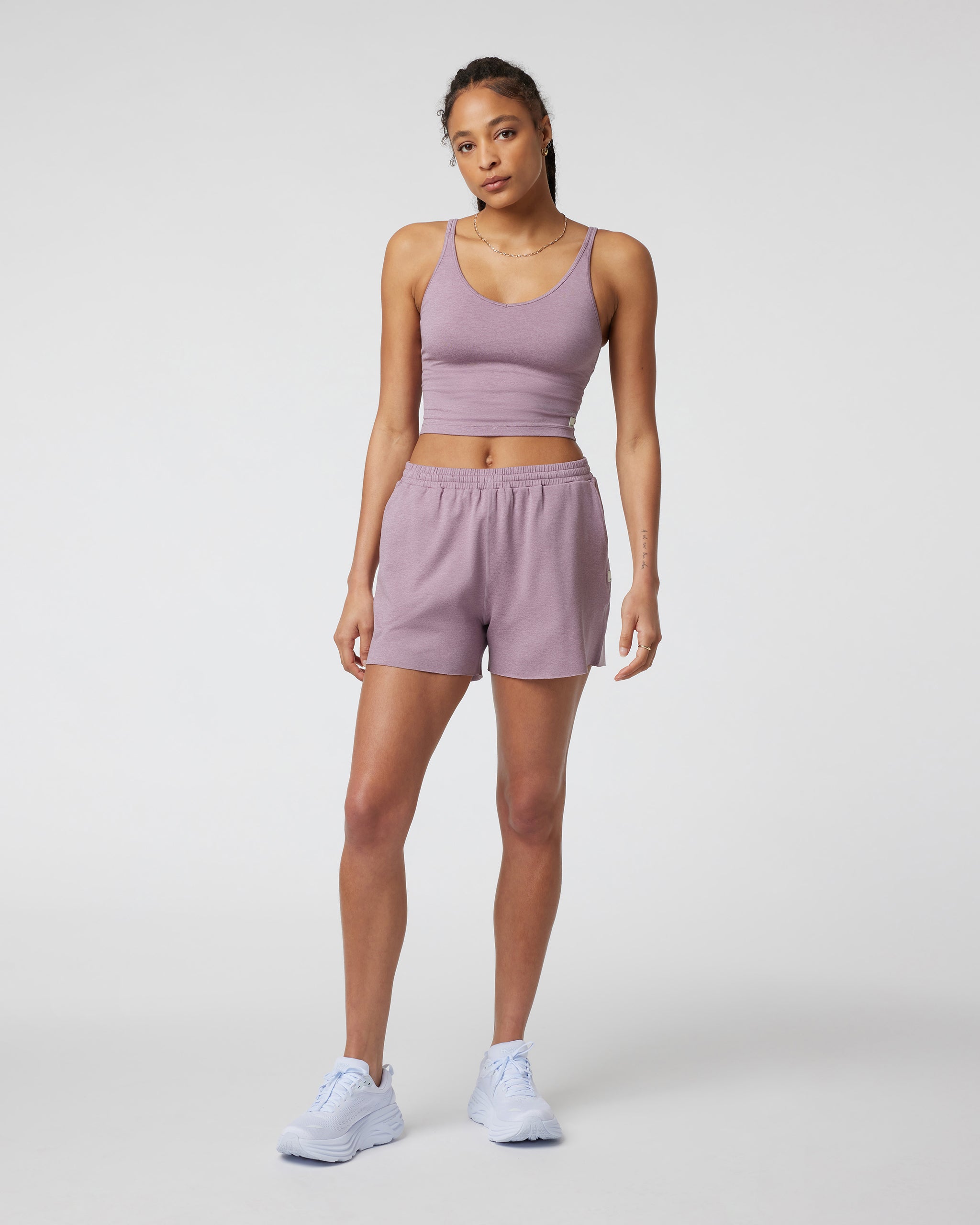 Halo Performance Crop | Lilac Heather