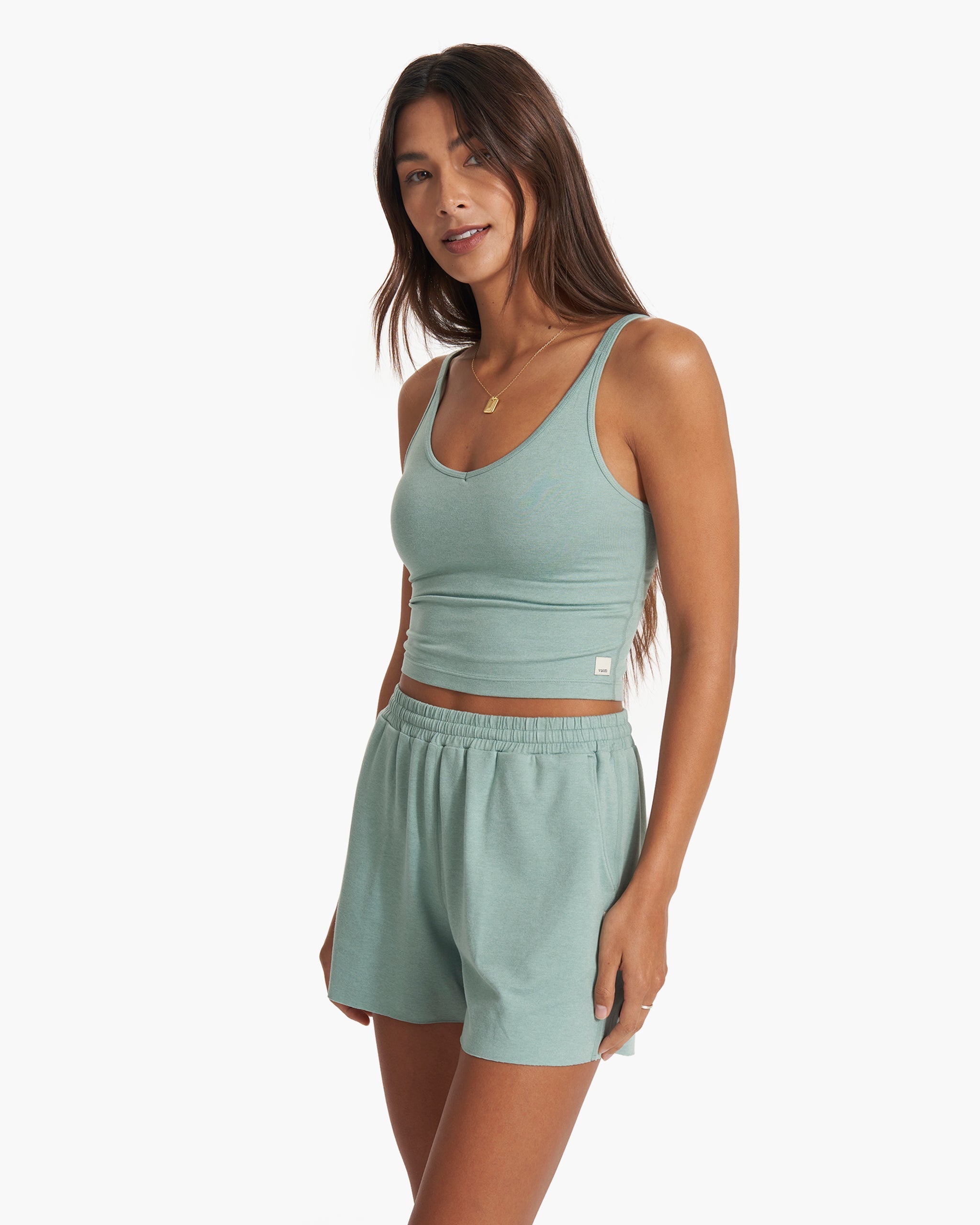 Halo Performance Crop | Celery Heather