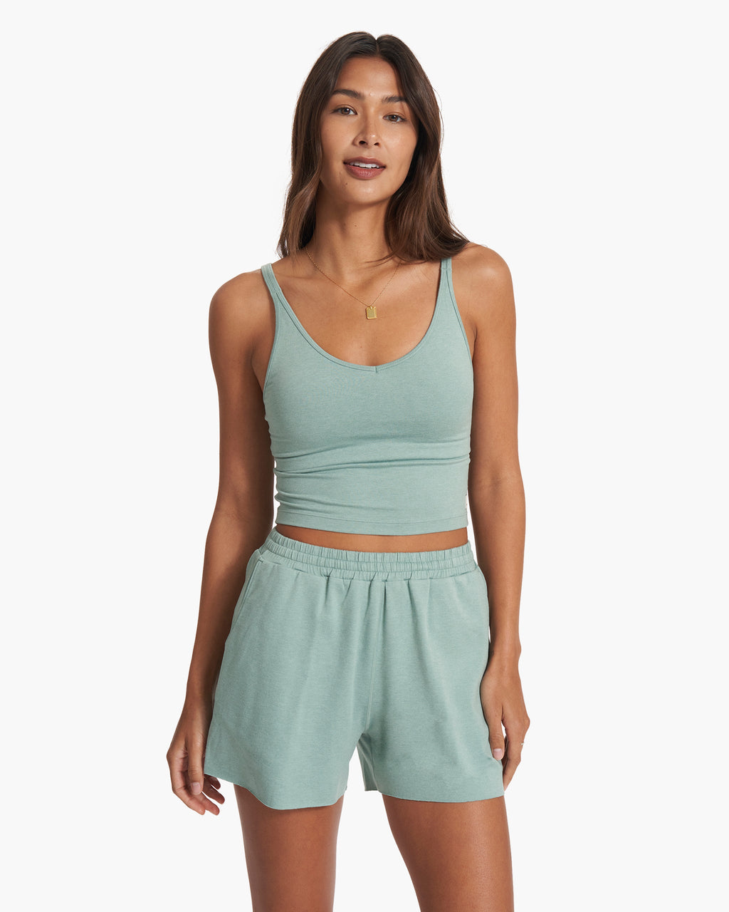 Halo Performance Crop | Celery Heather