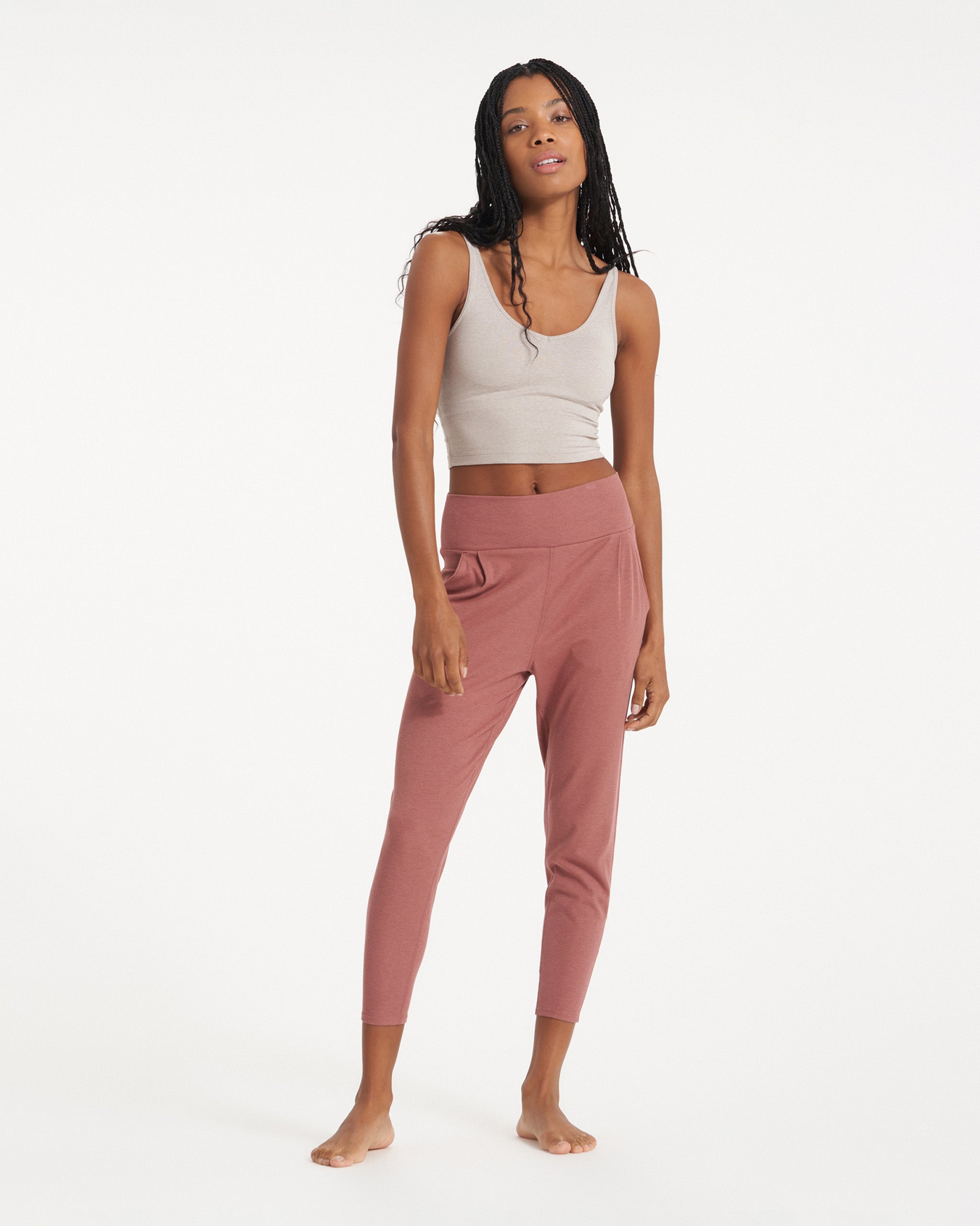 Halo Performance Crop | Oyster Heather