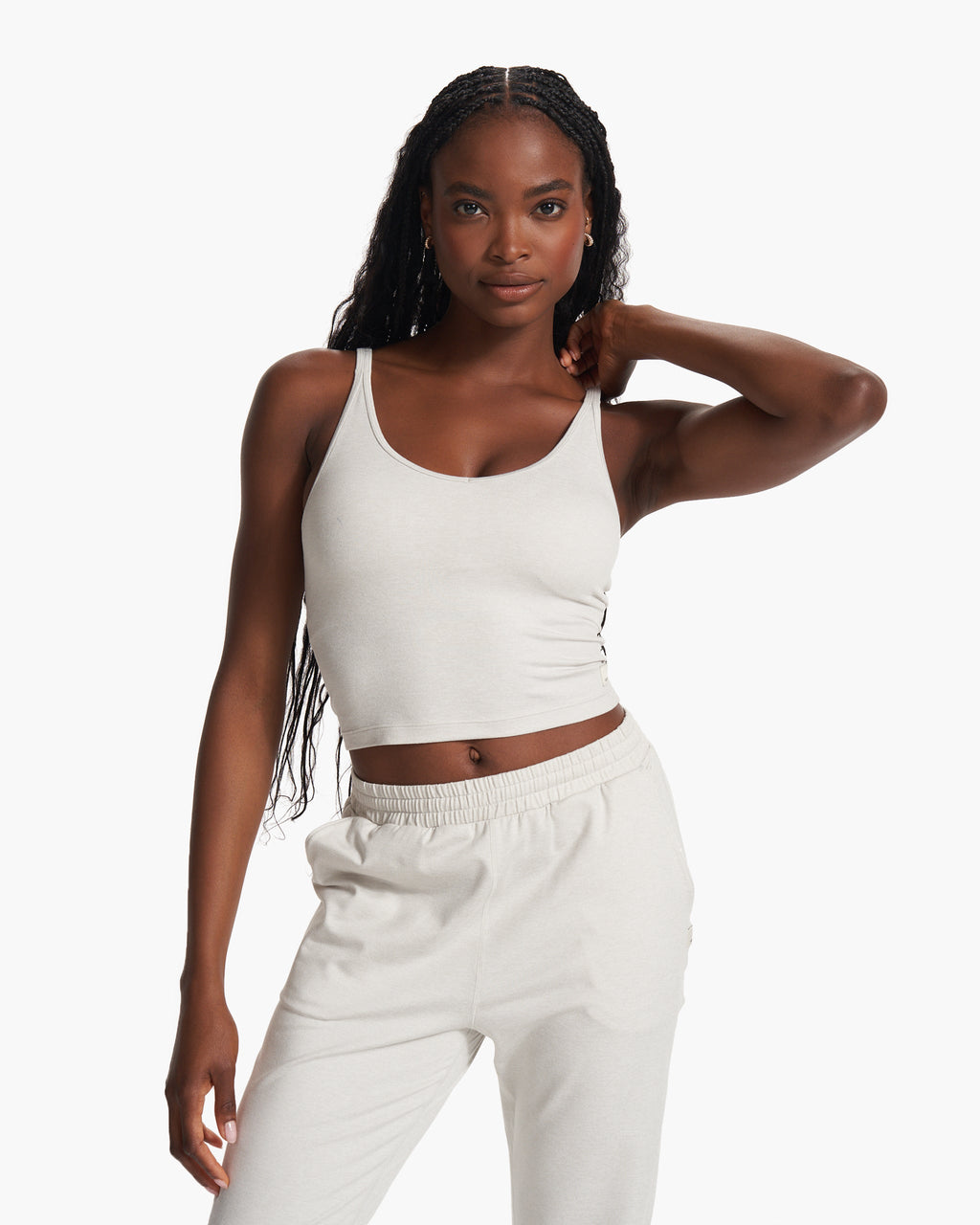 Halo Performance Crop | Salt Heather
