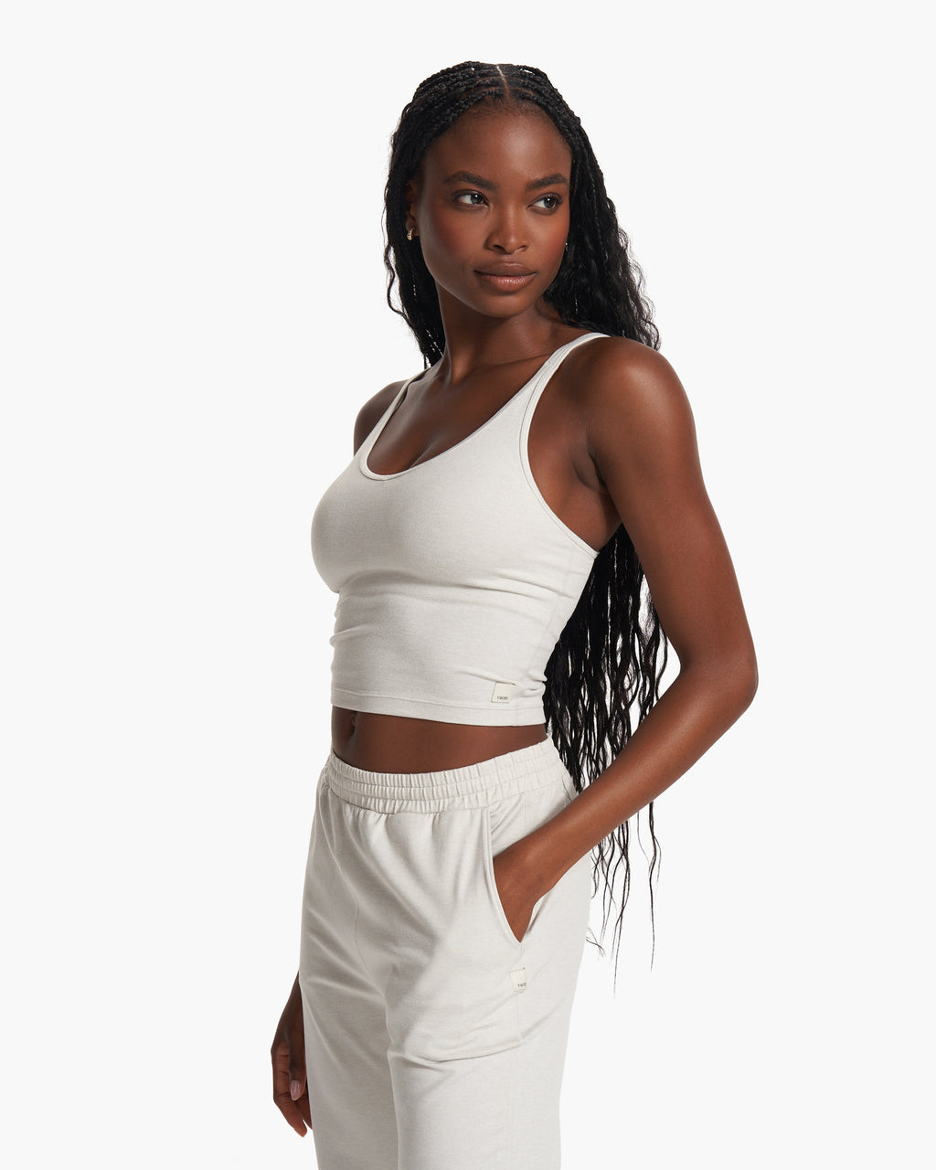 Halo Performance Crop | Salt Heather