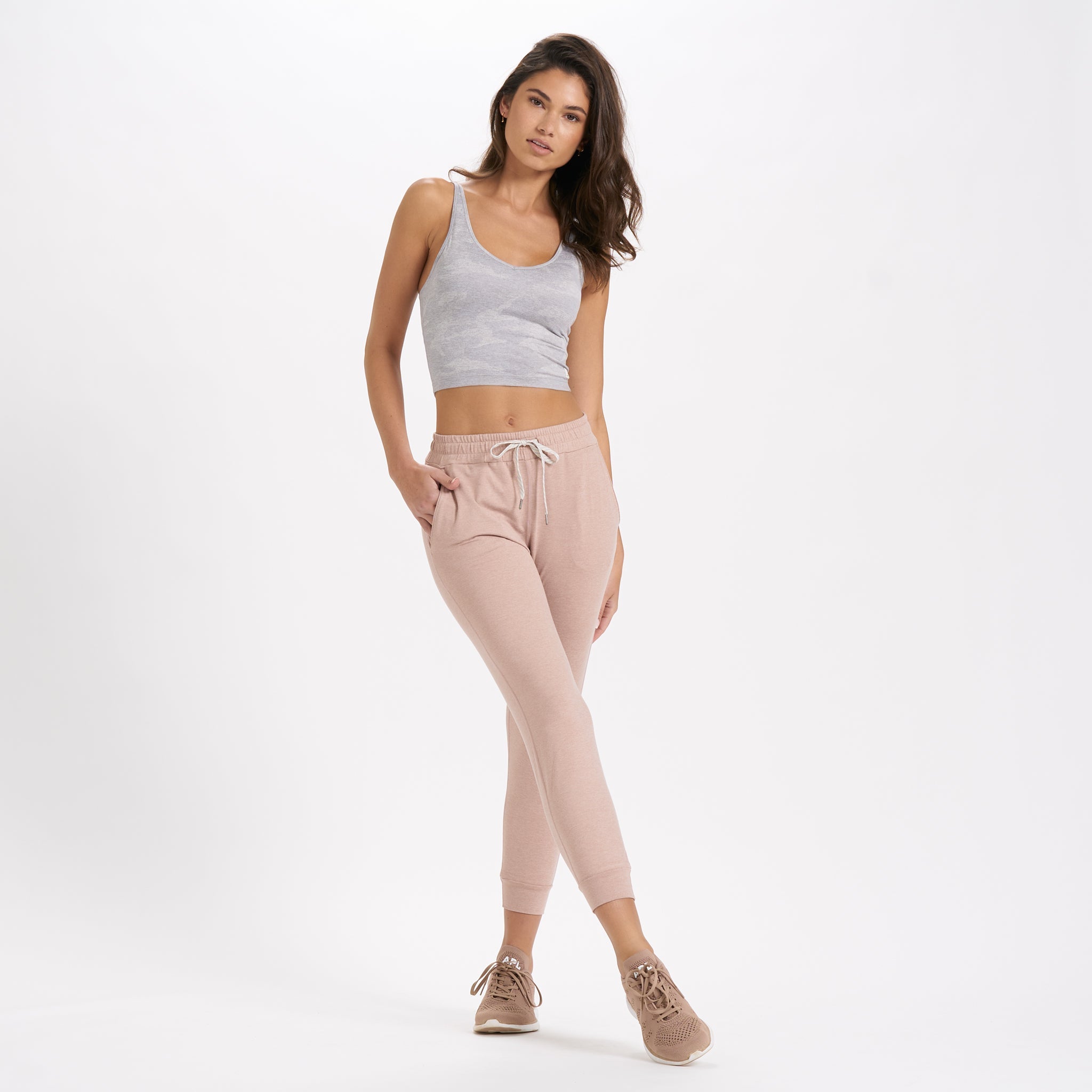 Halo Performance Crop | Pale Heather Camo
