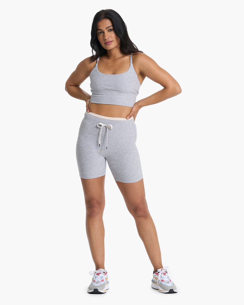 Long Line Elevation Bra | Light Heather Grey
