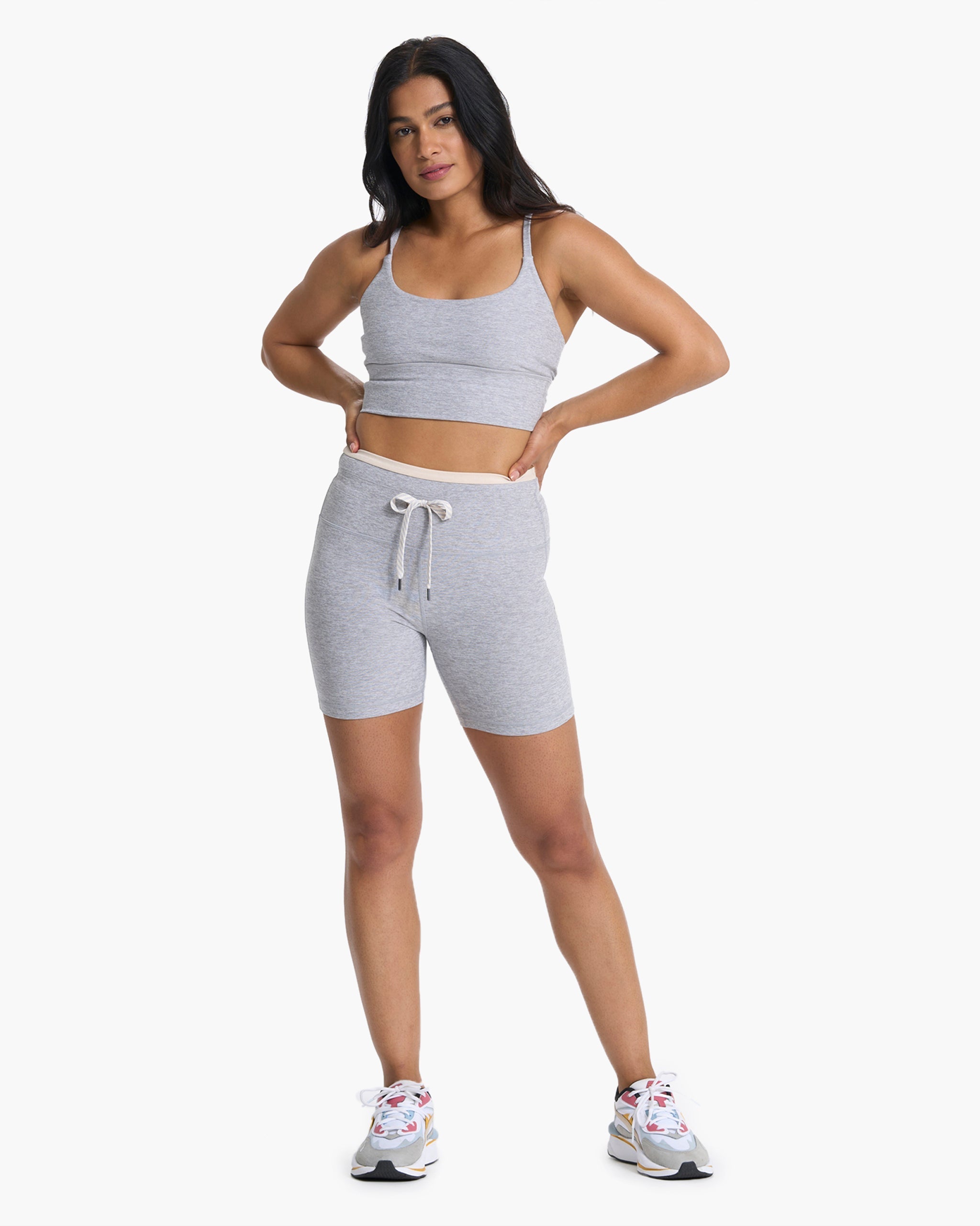 Long Line Elevation Bra | Light Heather Grey