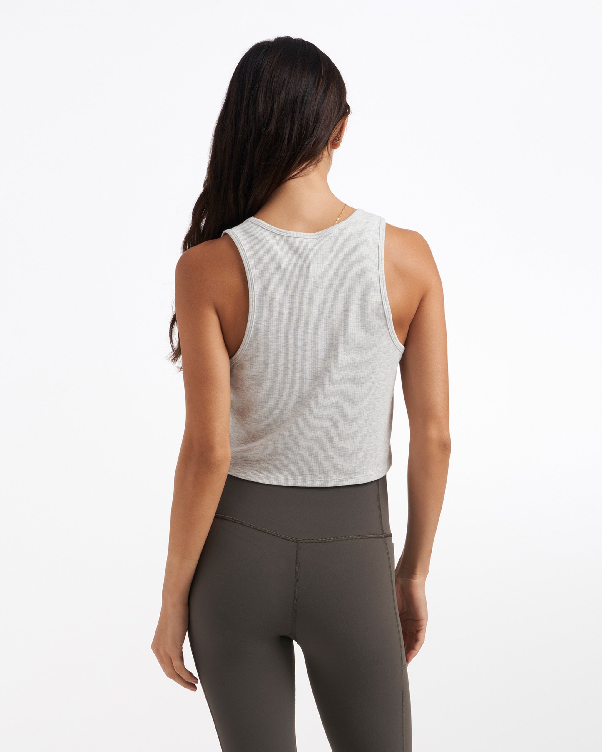 Cove Crop Tank | Light Heather Grey