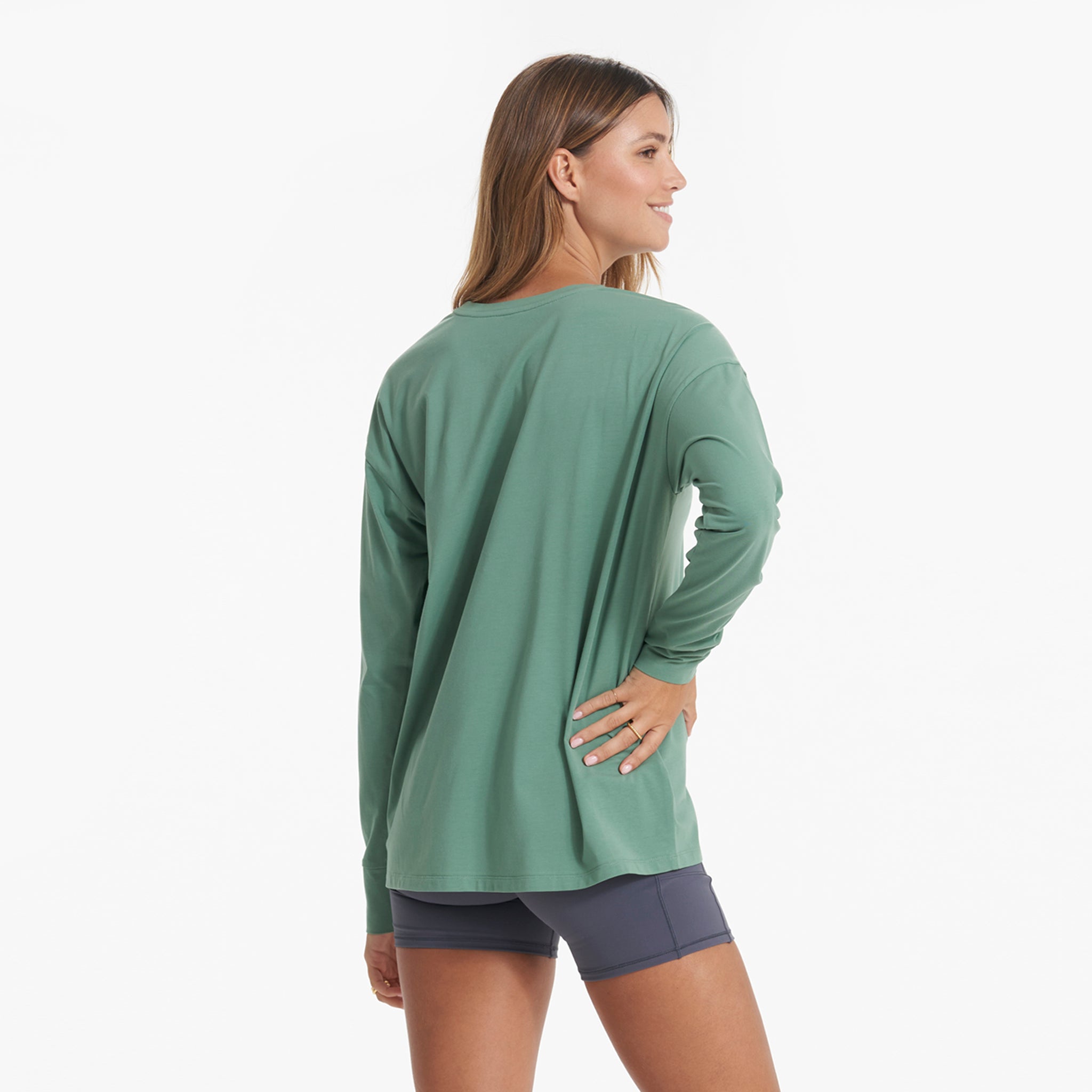 Long-Sleeve Feather Tee | Celadon
