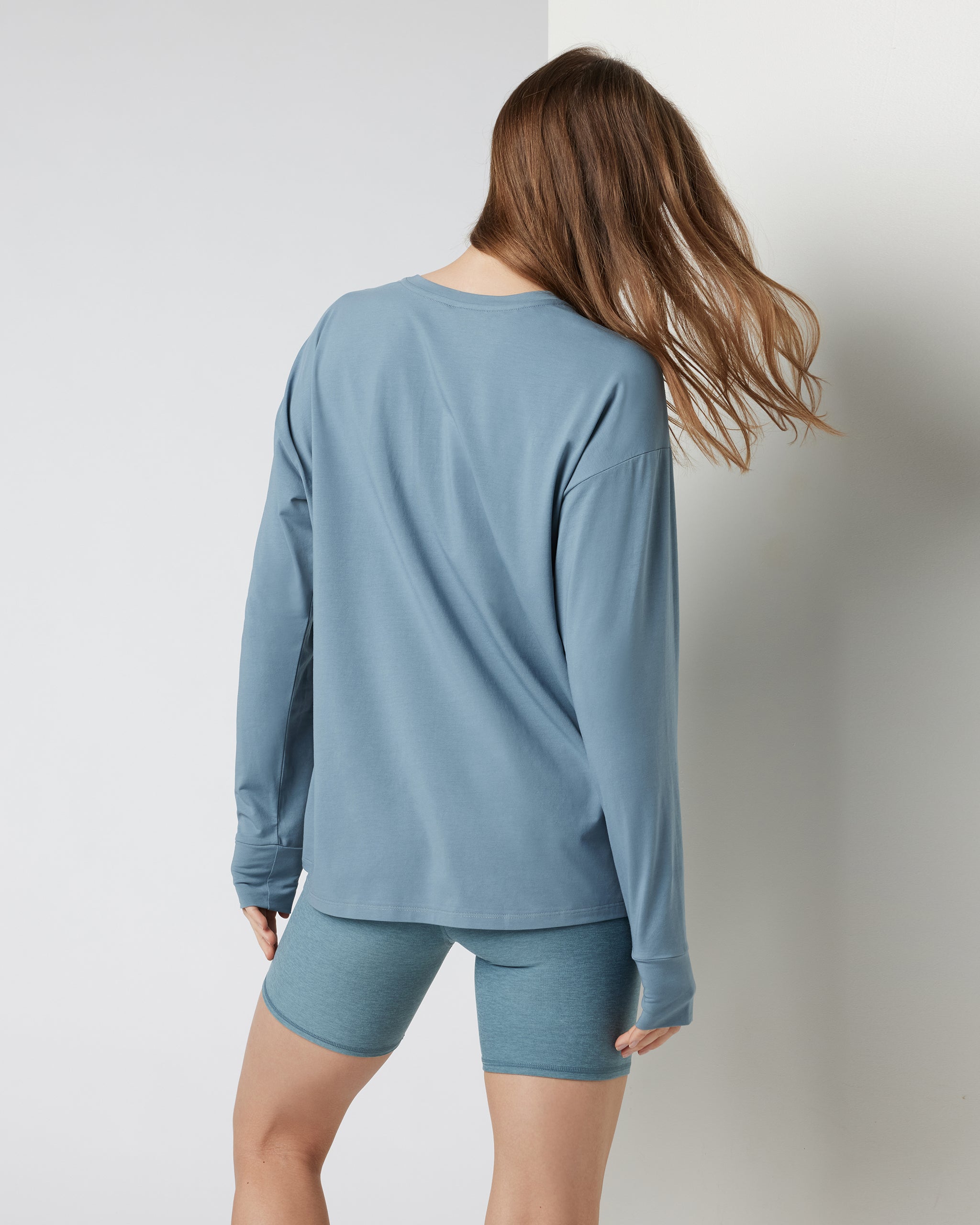 Long-Sleeve Feather Tee | Smoke Blue