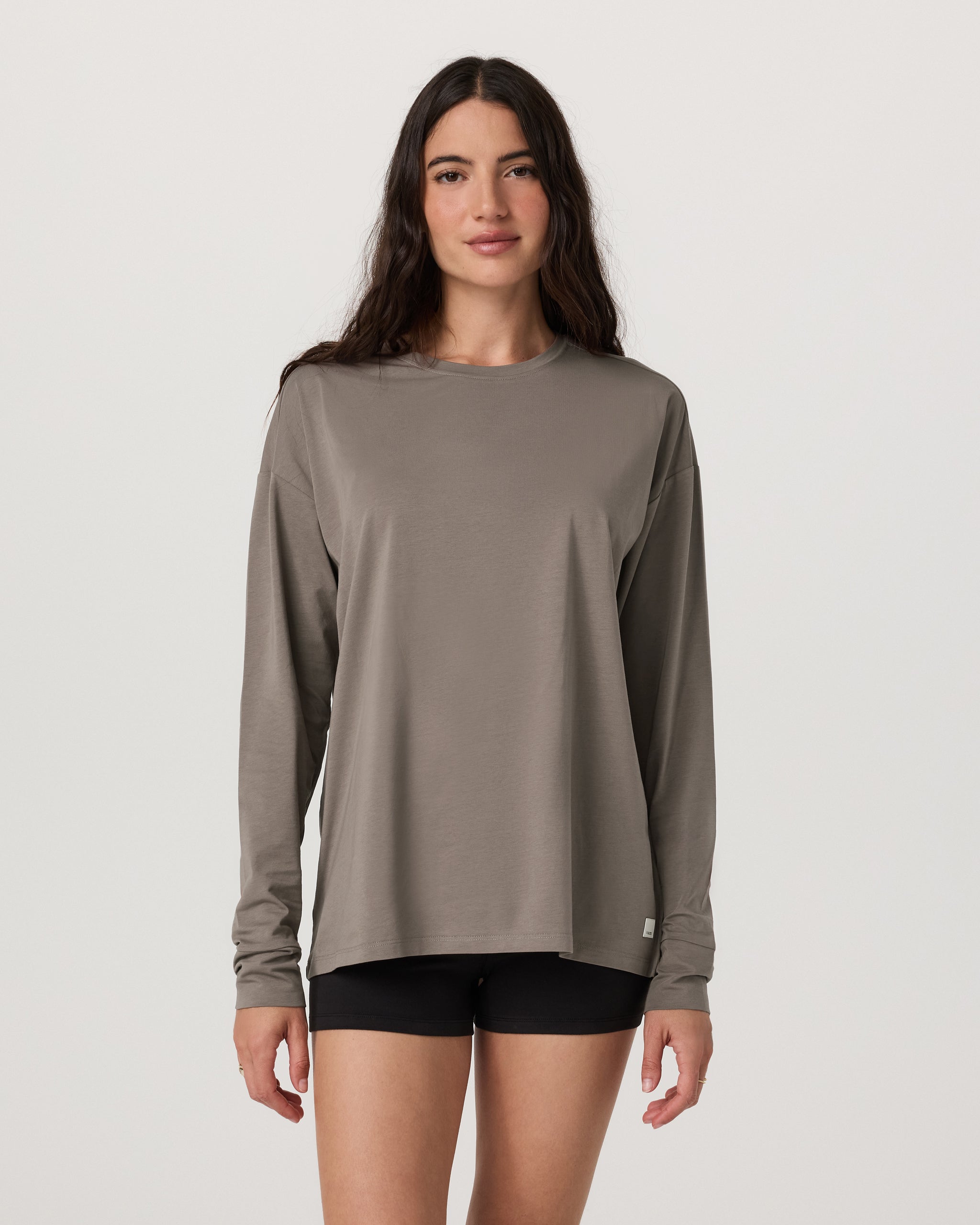 Long-Sleeve Feather Tee | Smokey Taupe