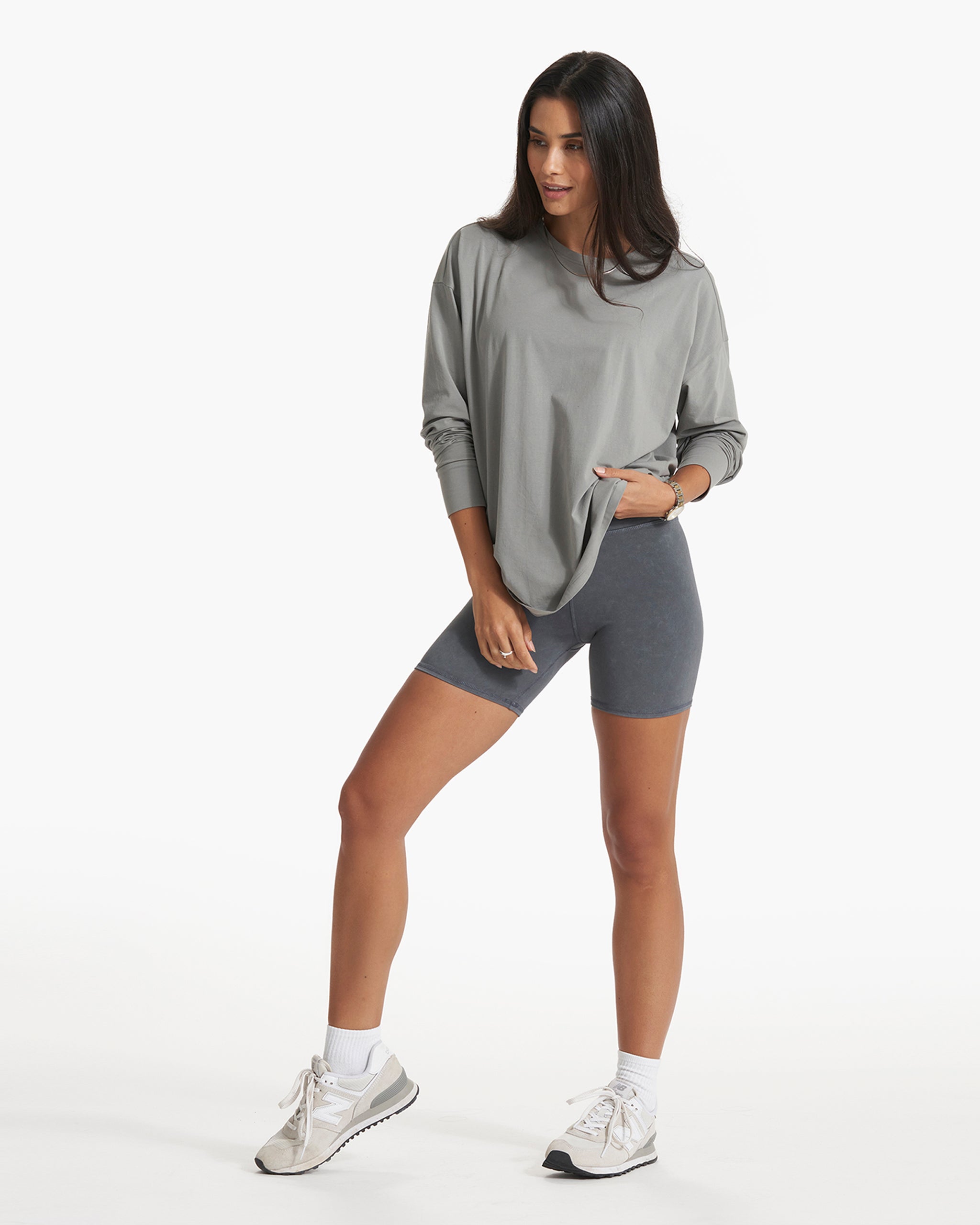 Long-Sleeve Feather Tee | Stormy