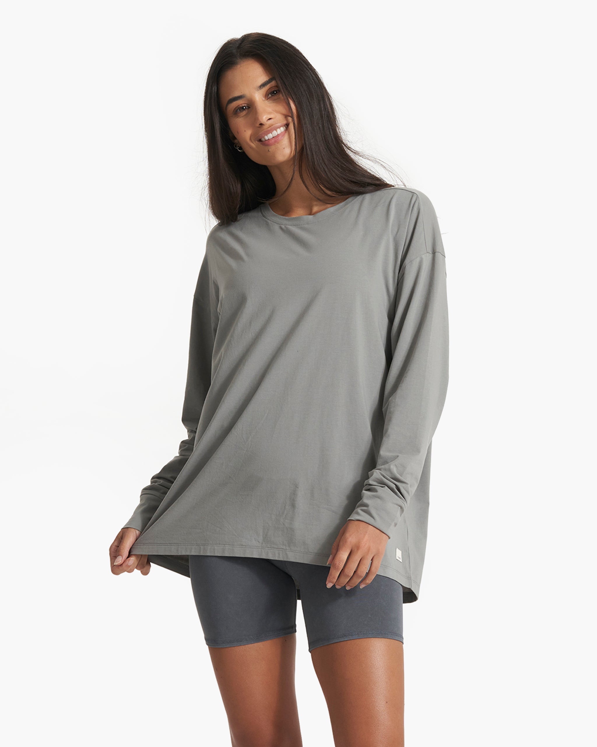 Long-Sleeve Feather Tee | Stormy