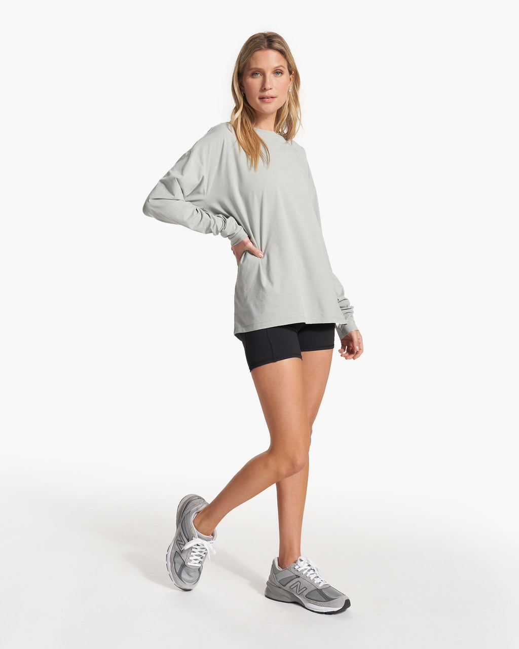 Long-Sleeve Feather Tee | White Sage