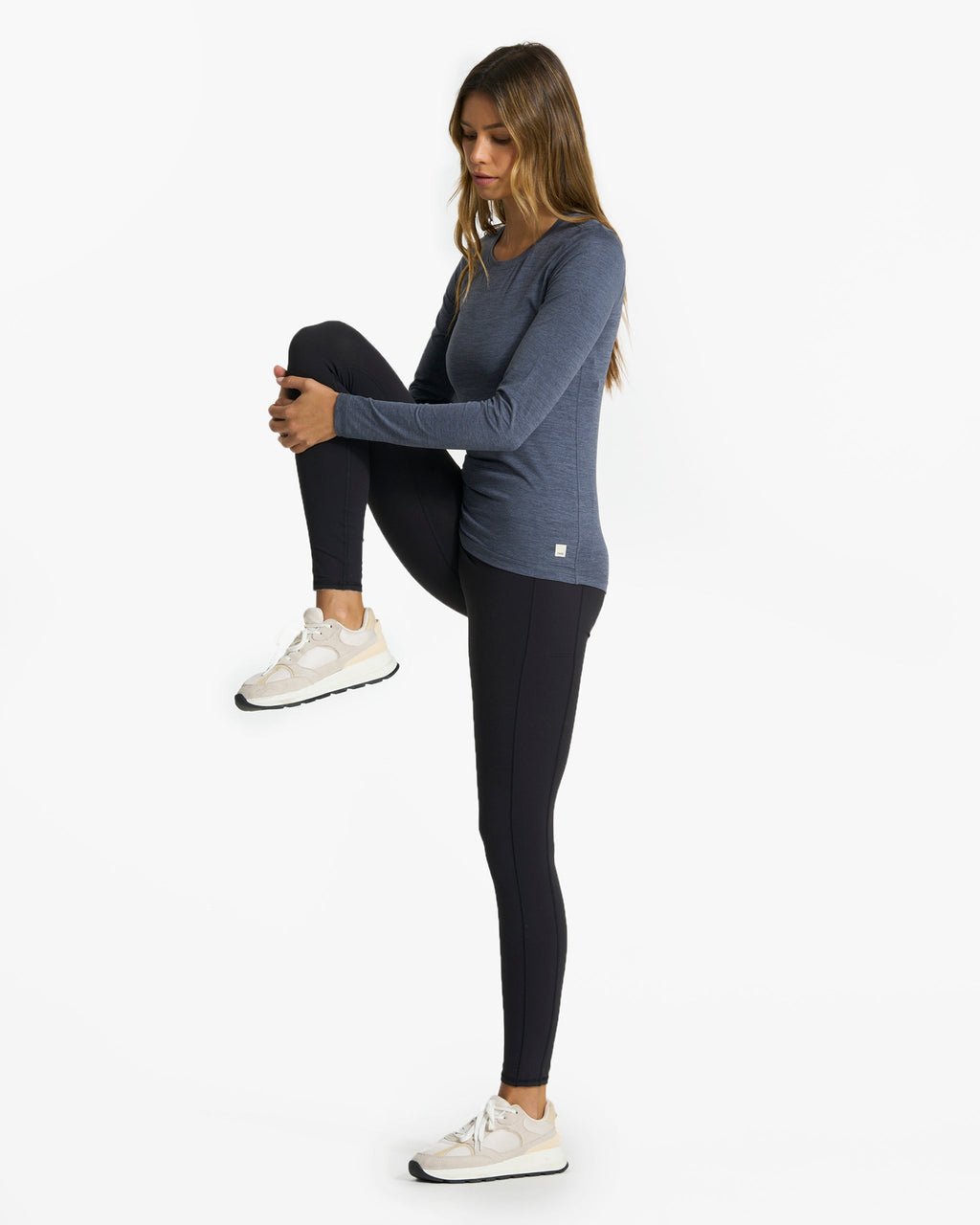 Long-Sleeve Lux Crew | Azure Heather