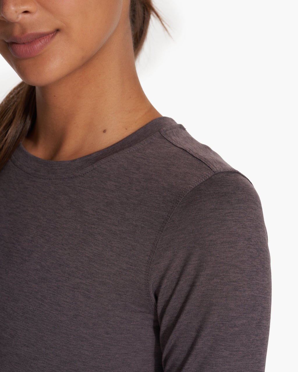 Long Sleeve Lux Crew | Plum Heather