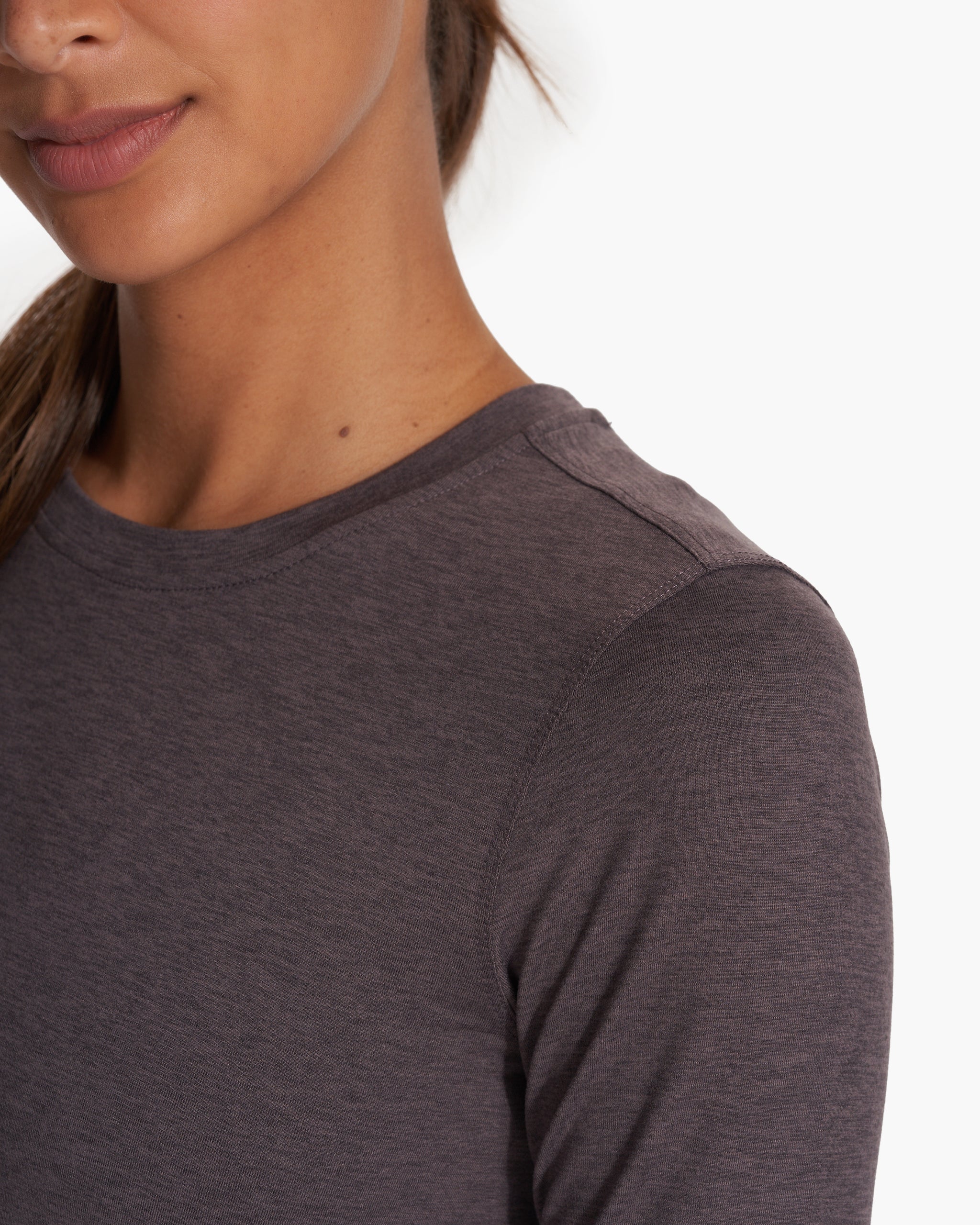 Long Sleeve Lux Crew | Plum Heather