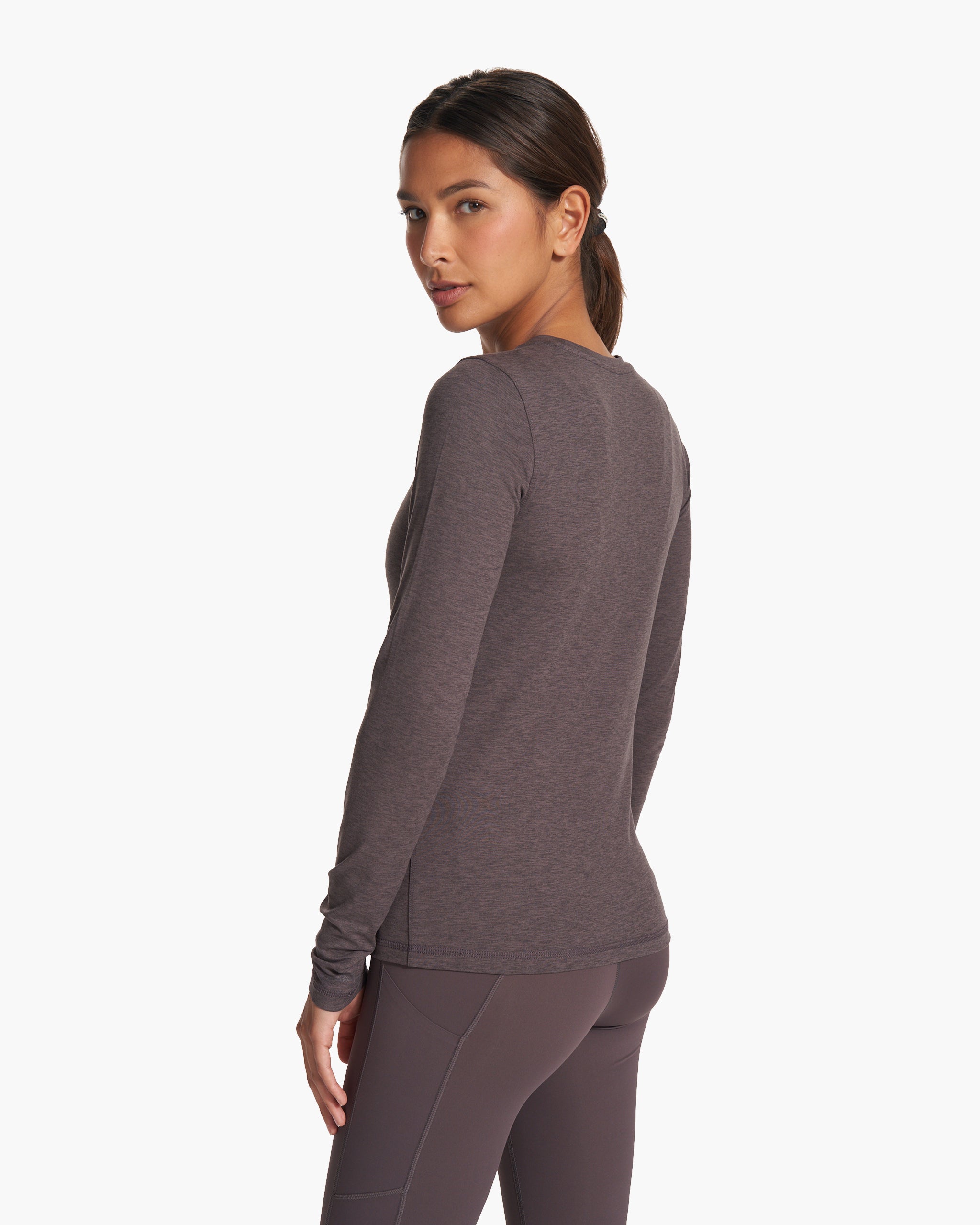 Long Sleeve Lux Crew | Plum Heather