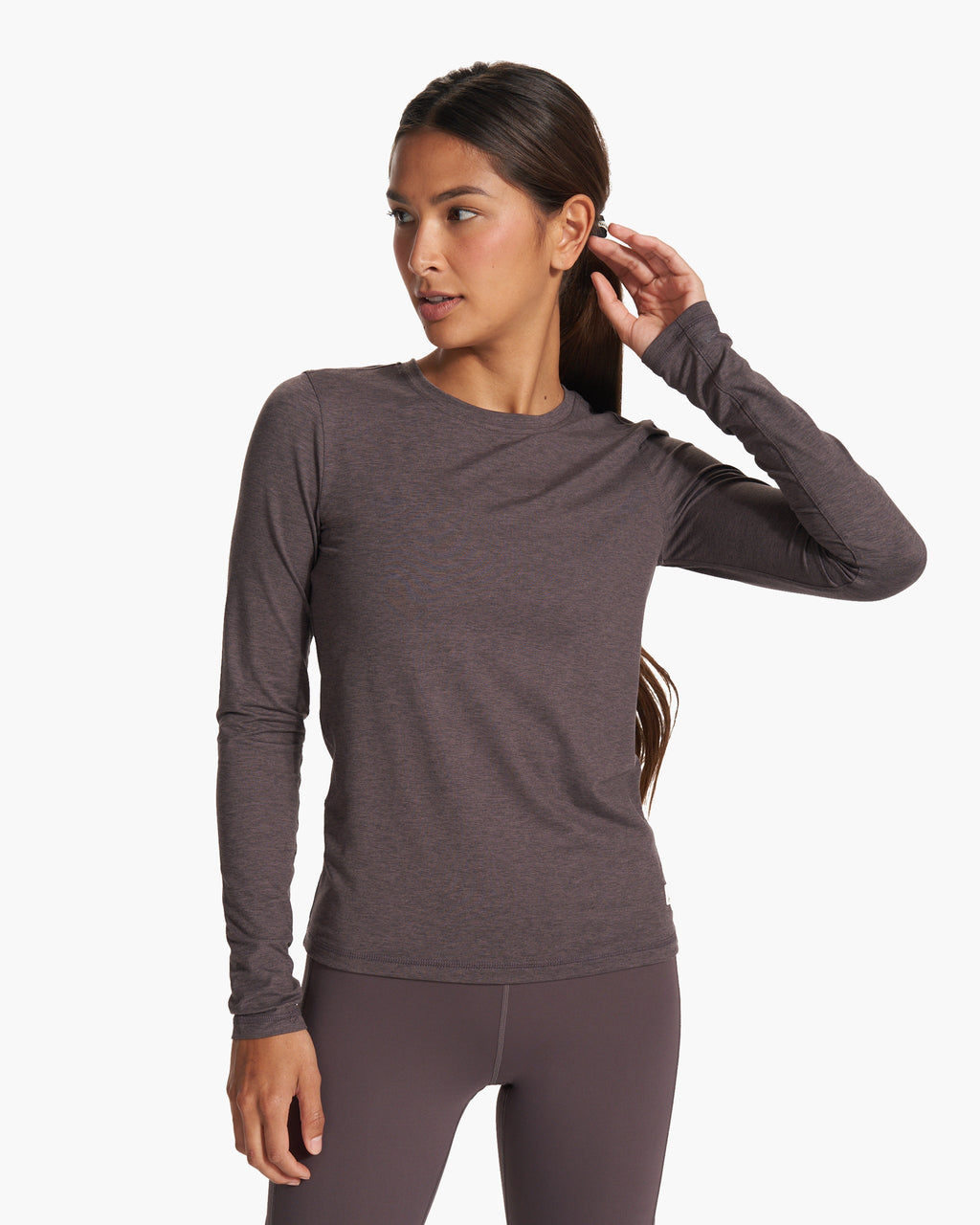 Long Sleeve Lux Crew | Plum Heather